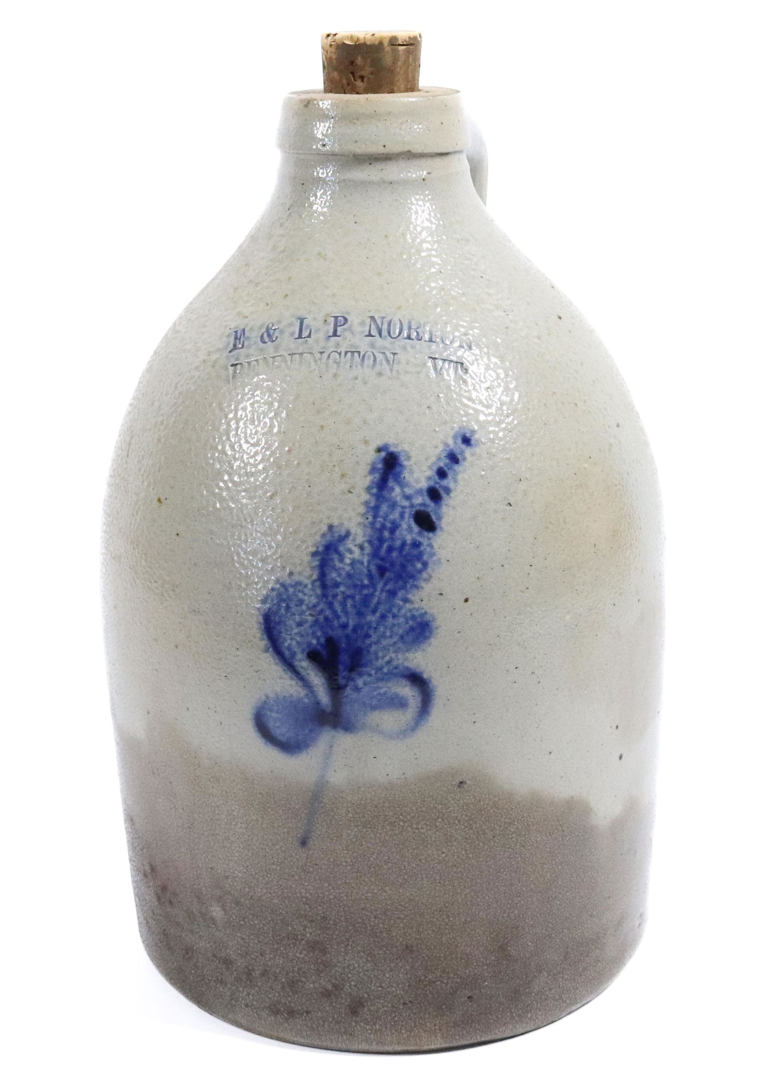 BLUE DECORATED STONEWARE JUG (1 of 6)