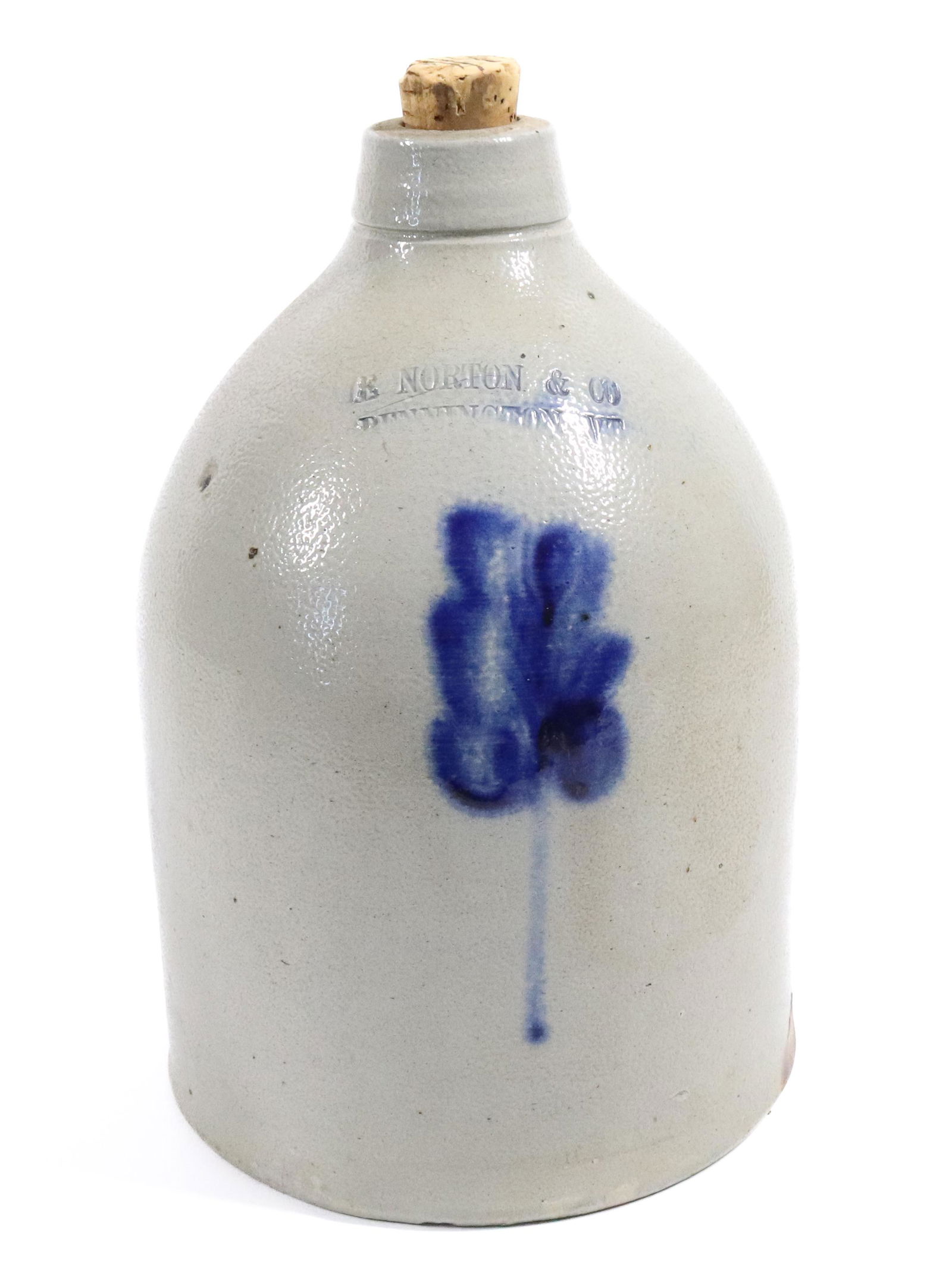 BLUE DECORATED STONEWARE JUG (1 of 6)