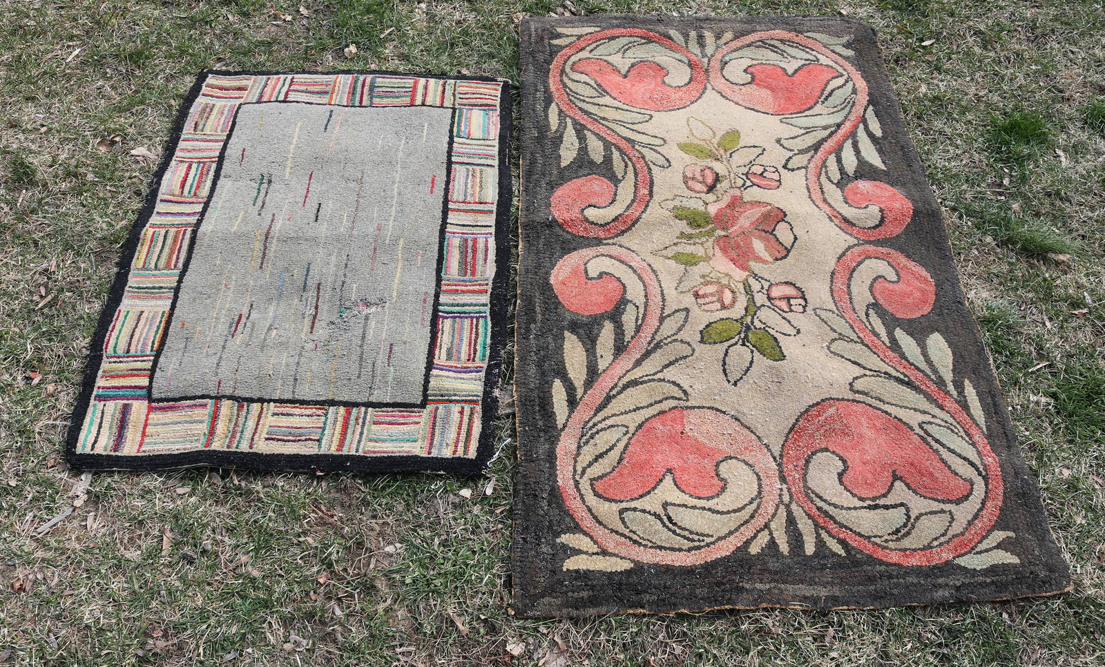 (2) VINTAGE HOOKED RUGS (0484) on Apr 29, 2023 Hartzell's Auction