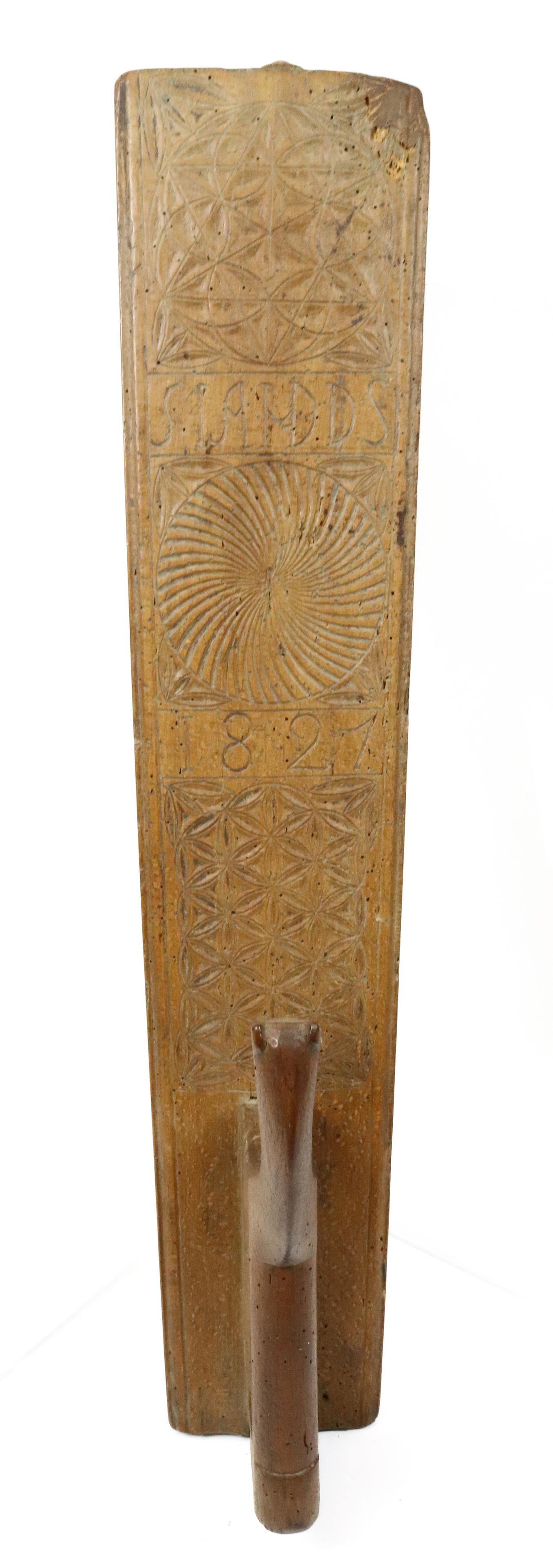 19TH C. CARVED MANGLE BOARD (1 of 6)