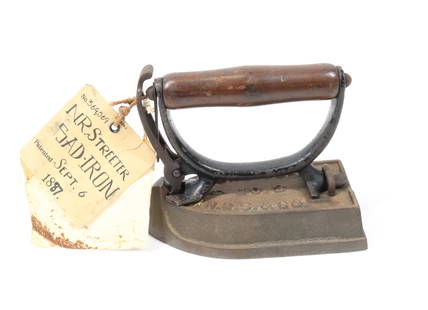 NELSON R. STREETER PATENT MODEL: PATENT #369,569, SEPT. 6, 1887. DETACHABLE HANDLE. 6 1/2" L. Terms: PLEASE READ CAREFULLY BEFORE BIDDING. THIS IS AN ONLINE ONLY AUCTION. PREVIEWS WILL BE - WEDNESDAY APRIL 26TH, THURSDAY APRIL