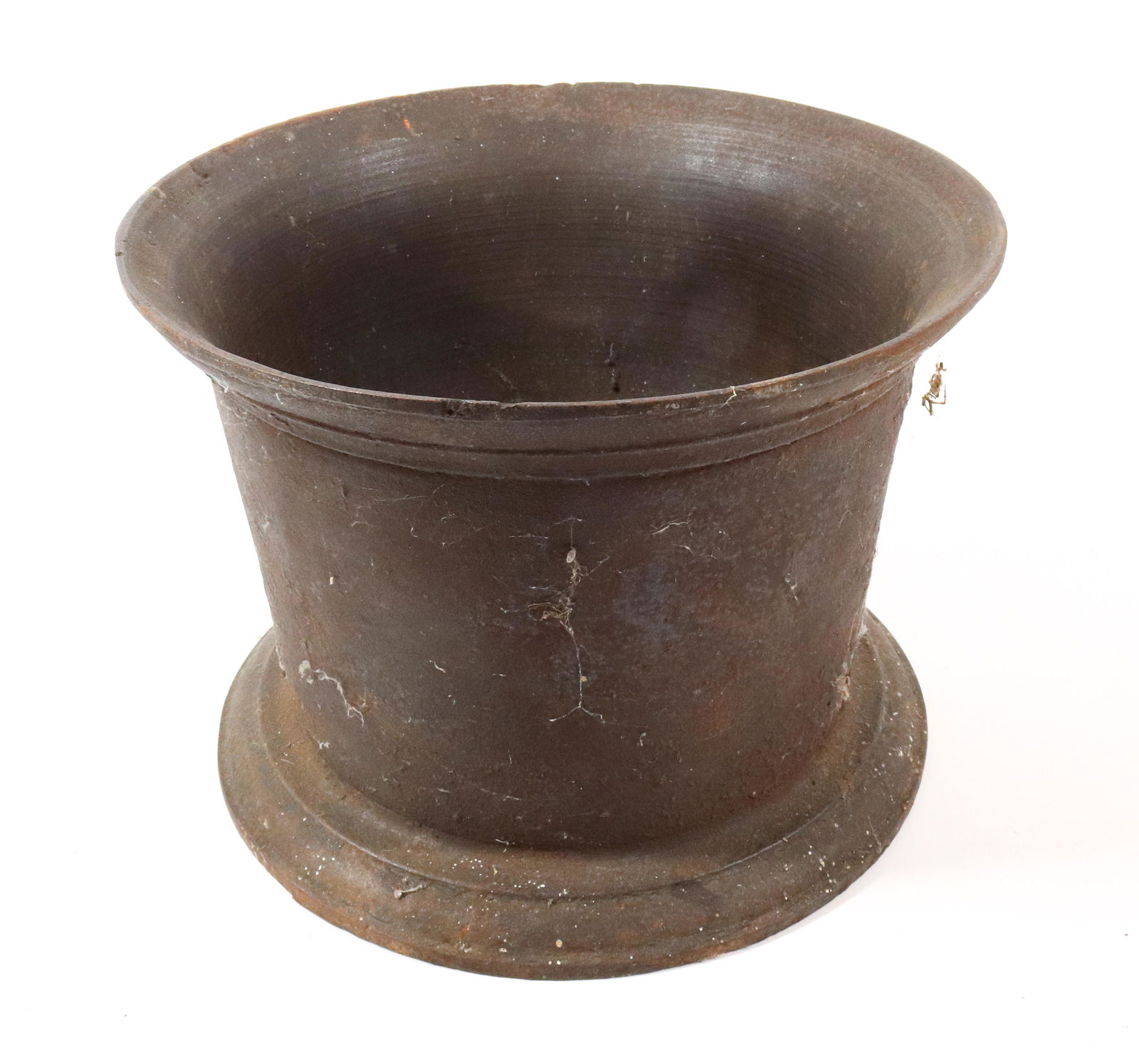 LARGE CAST IRON PEDESTAL: EARLY 19TH CENT. WIDE RIM BASE 7 1/4' X 10" Terms: Please Read Carefully before Bidding. Hartzell’s Auction Gallery Inc. will Conduct an ON-LINE ONLY Auction at 2481 Belvidere Rd, Phillipsburg, Nj.