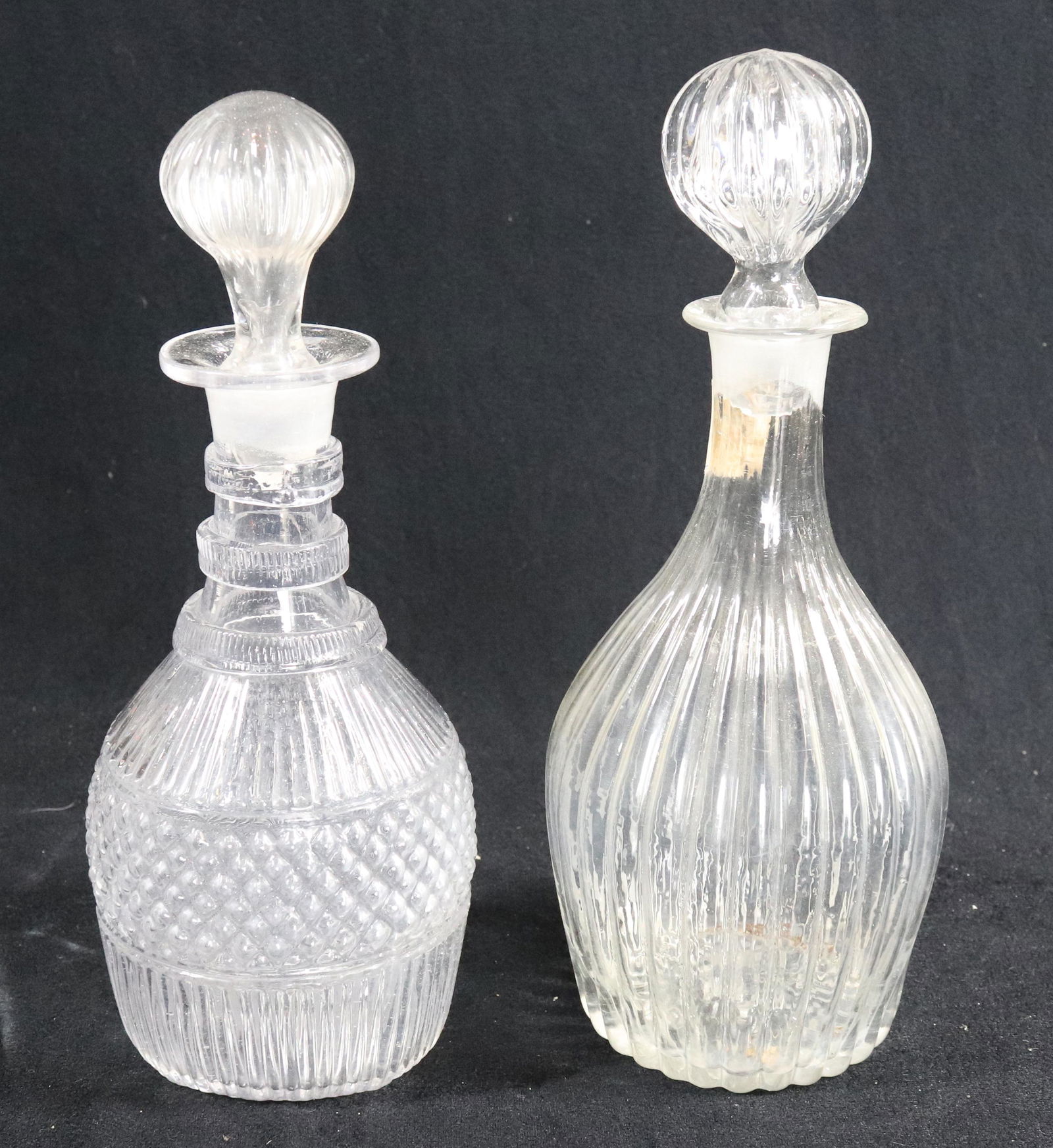 (2) BLOWN IN MOLD DECANTERS (1 of 3)
