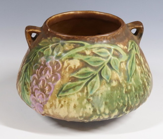 A Fulper Pottery Wisteria Matte Glazed Vase now a Lamp A Fulper Pottery Wisteria Matte Glazed Vase now a Lamp