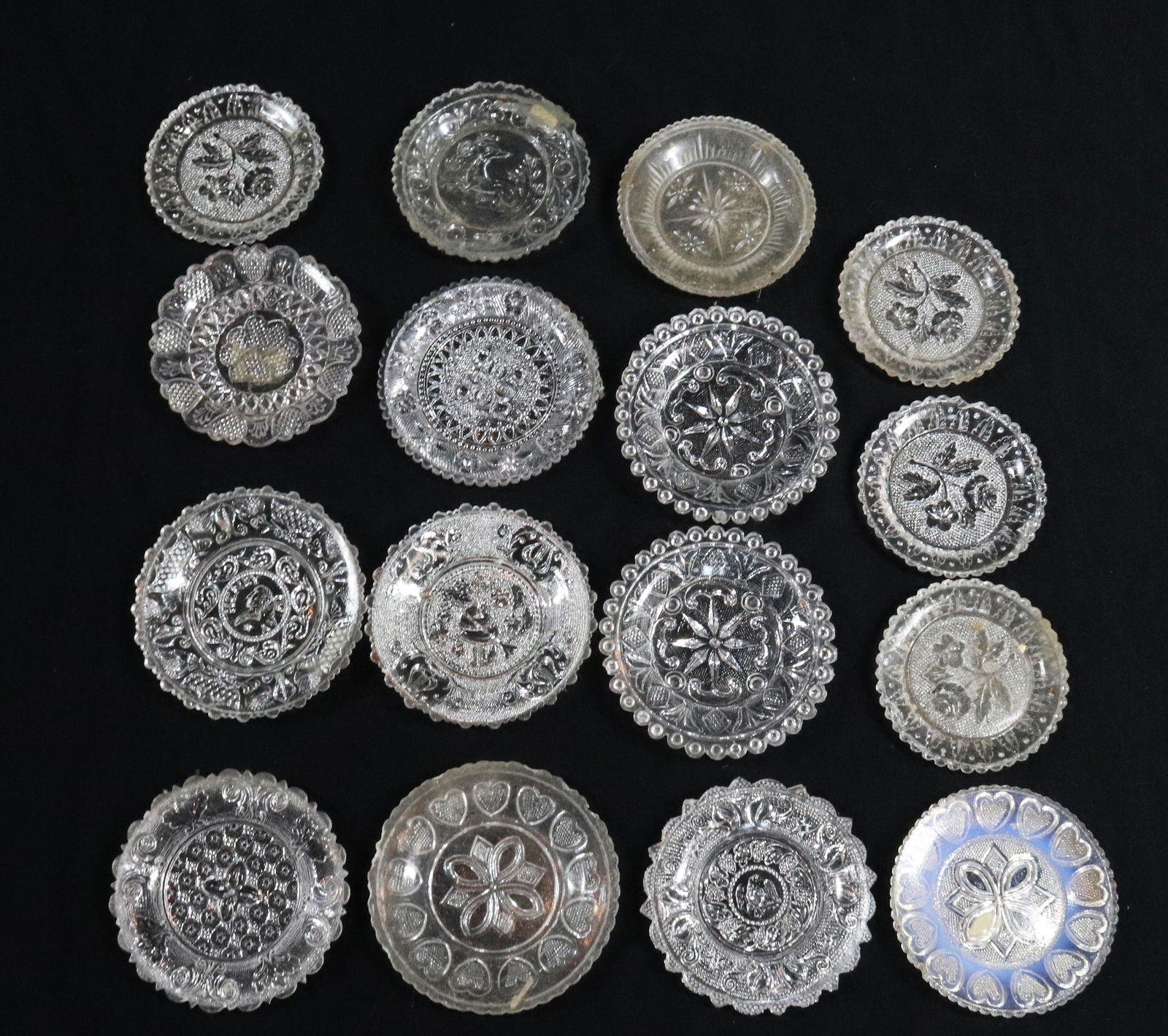 (8) EARLY PRESSED CUP PLATES (1 of 4)