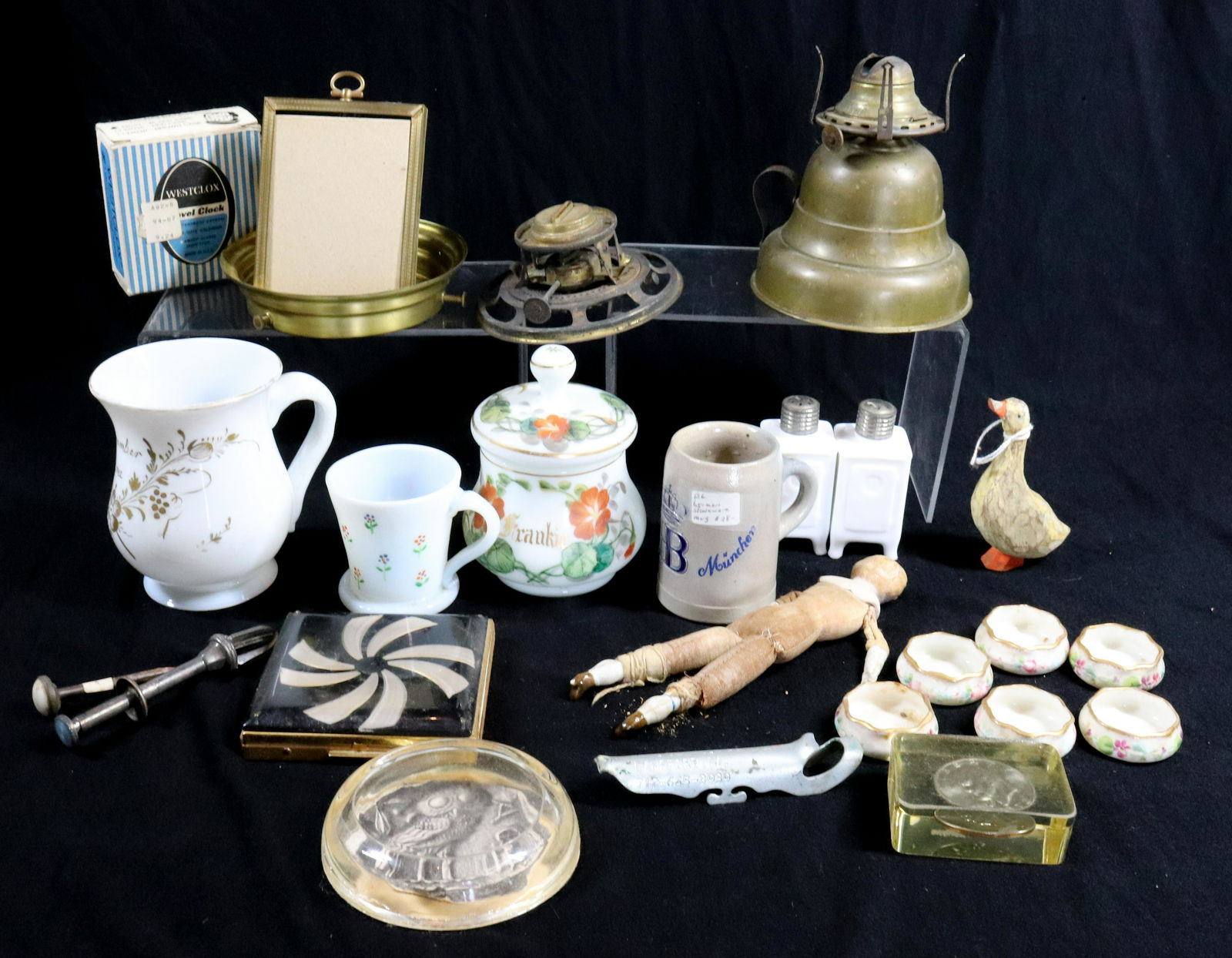 TRAY LOT GLASS.BRASS (1 of 5)