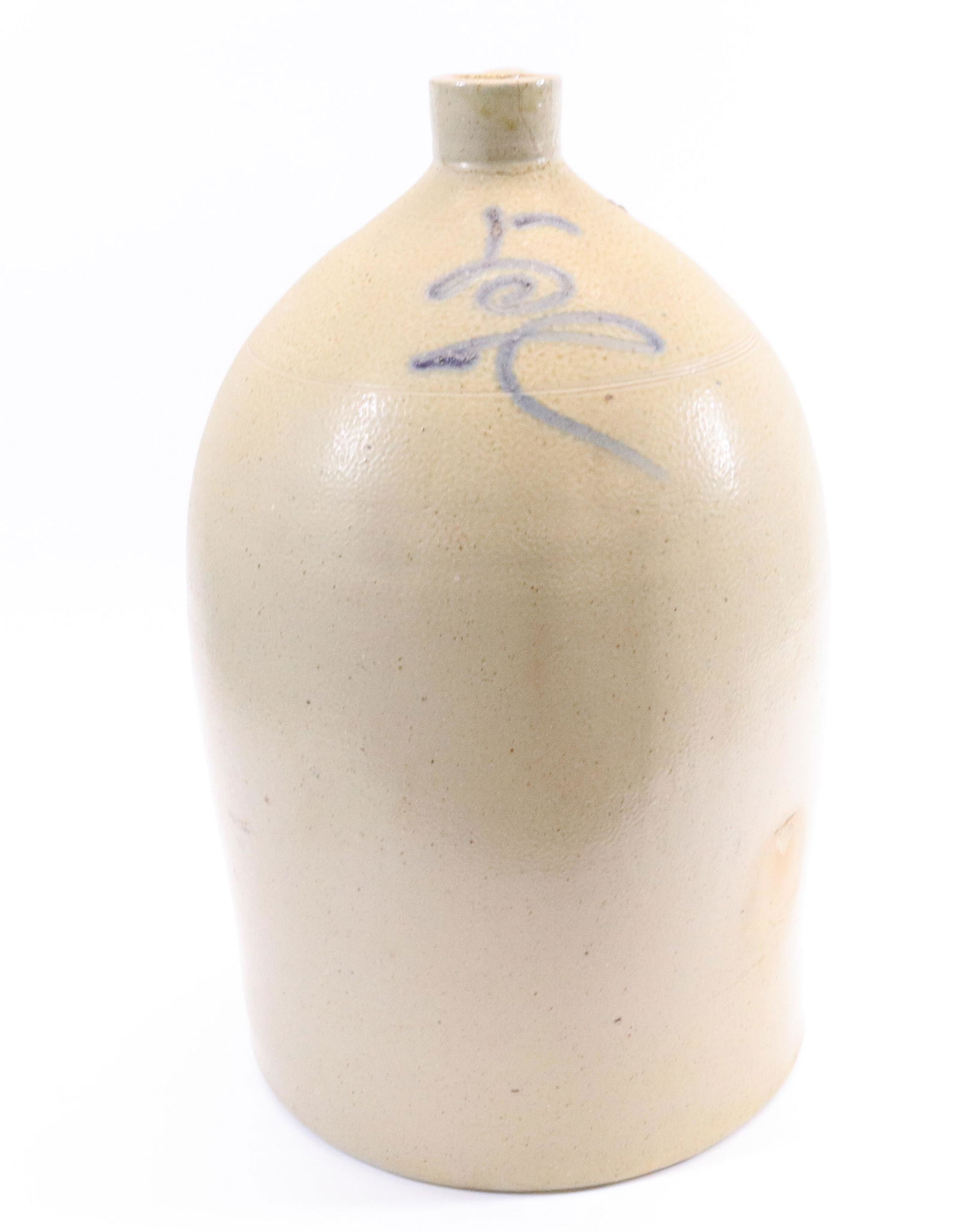 LARGE BLUE DECORATED STONEWARE JUG (1 of 6)