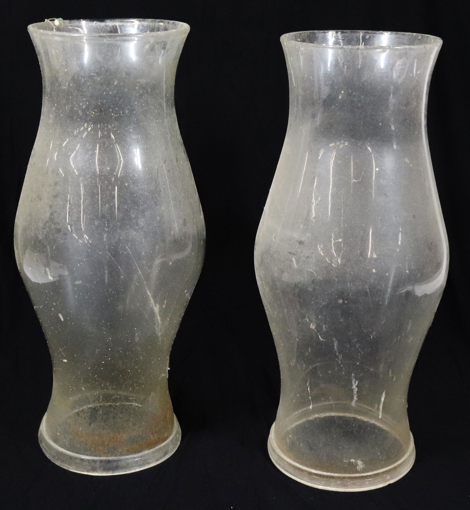 PAIR BLOWN GLASS HURRICAINE SHADES (1 of 8)