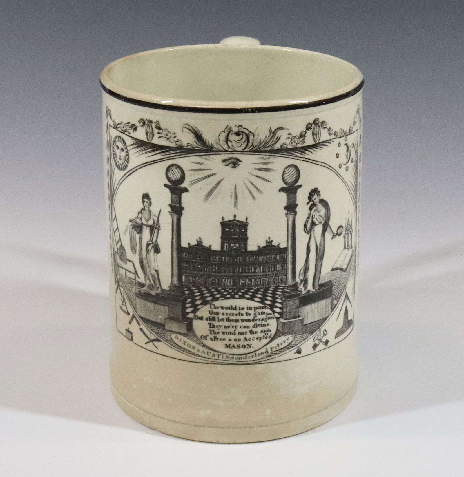 DIXON & SUNDERLAND SOFT PASTE MASONIC MUG (1 of 8)