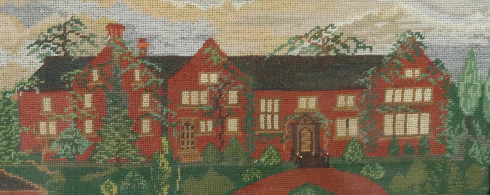 ANTIQUE FRAMED NEEDLEWORK (1 of 4)