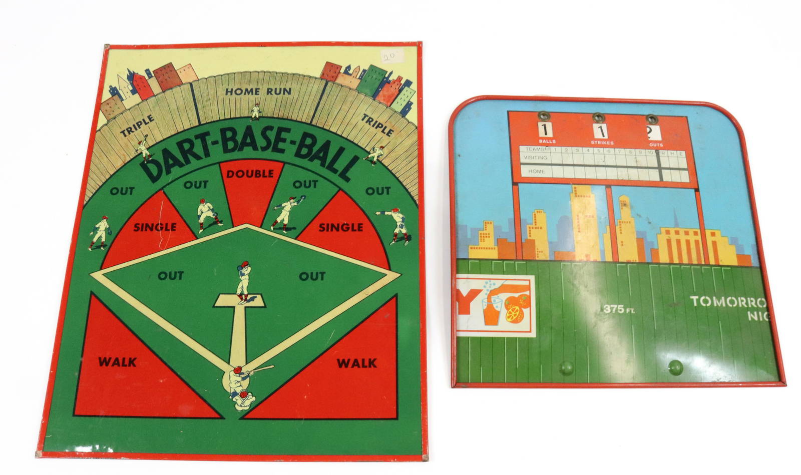 Tin Litho Baseball Dart Game Auction
