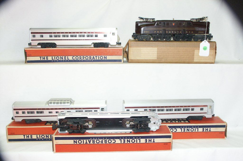 LIONEL POST-WAR O-GAUGE #2340 CONGRESSIONAL: LIONEL POST-WAR O-GAUGE #2340 CONGRESSIONAL SET LIKE NEW IN THE BOXES. GG1 Tuscan - 2544, 2542, 2541, 2543. All Boxed