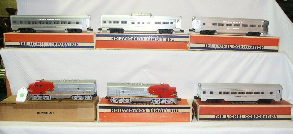 LIONEL POST-WAR O-GAUGE #2343D, 2343T, 2531, 2532,: LIONEL POST-WAR O-GAUGE #2343D, 2343T, 2531, 2532, 2533, AND 2534 SANTA FE ALL ARE BOXED AND IN GOOD SHAPE