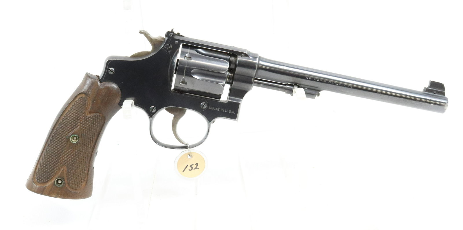 SMITH AND WESSON HAND EJECTOR: .22 LRM SERIAL# 74735, 6" BARREL Terms: UPDATED 2023 TERMS FOR PURCHASING AND SHIPPING OF AUCTION ITEMS. PLEASE READ CAREFULLY BEFORE BIDDING. ALL PAYMENTS MUST BE MADE BEFORE ITEMS CAN BE SHIPPED. BU