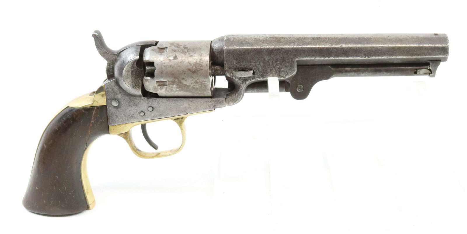 CASED COLT POCKET PISTOL: .31 CAL, SERIAL# 189610, 5" BARREL - WITH POWDER FLASK , BULLET MOLD, AND BALLS Terms: UPDATED 2023 TERMS FOR PURCHASING AND SHIPPING OF AUCTION ITEMS. PLEASE READ CAREFULLY BEFORE BIDDING. ALL PAYMEN