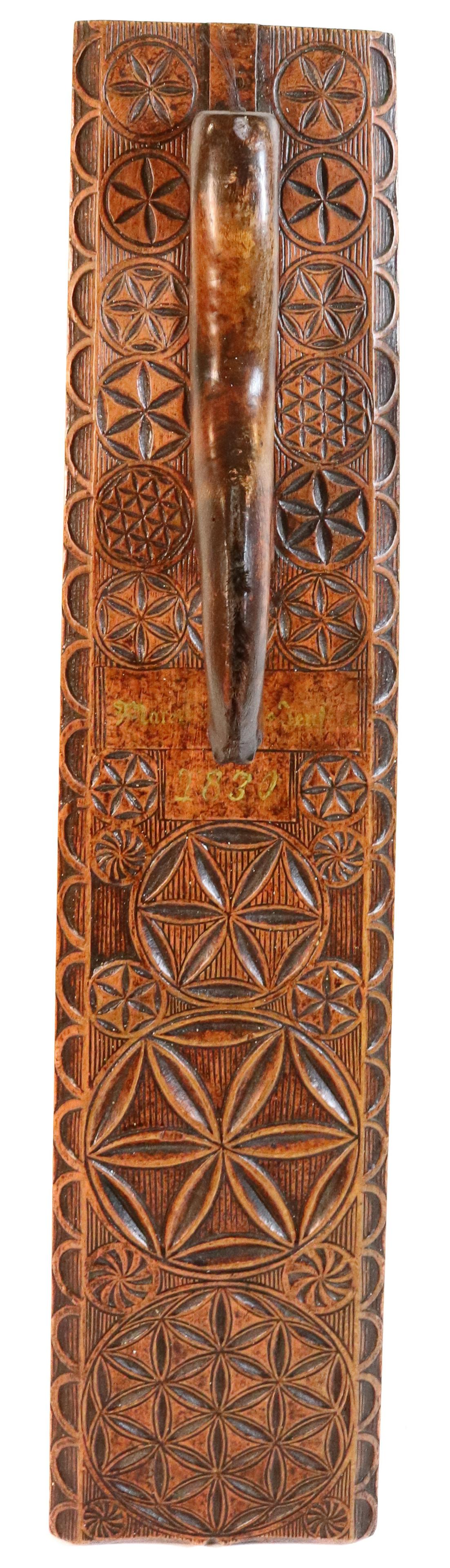 EARLY 19TH C. CARVED DANISH MANGLE BOARD (1 of 7)