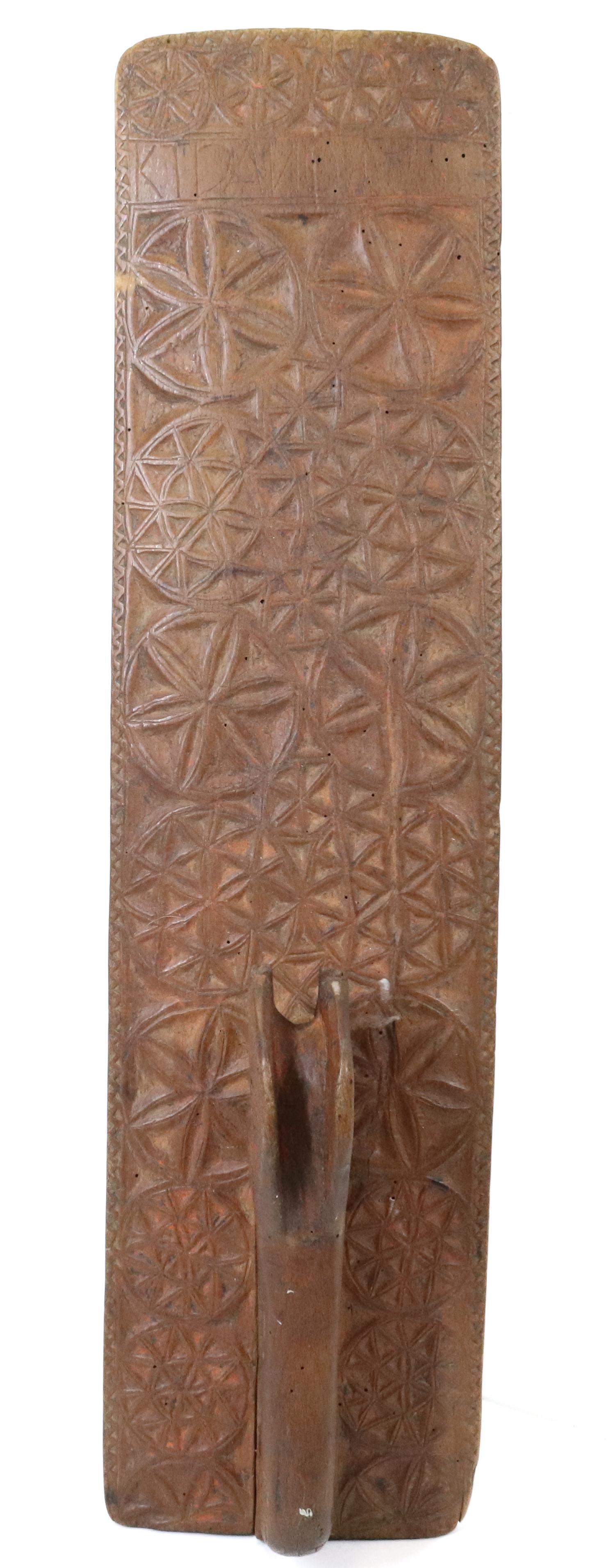 18TH C. CARVED EUROPEAN MANGLE BOARD (1 of 5)