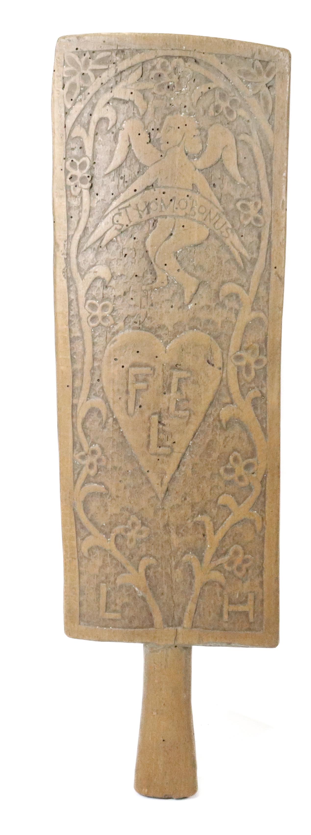 EARLY CARVED EUROPEAN MANGLE BOARD (1 of 3)