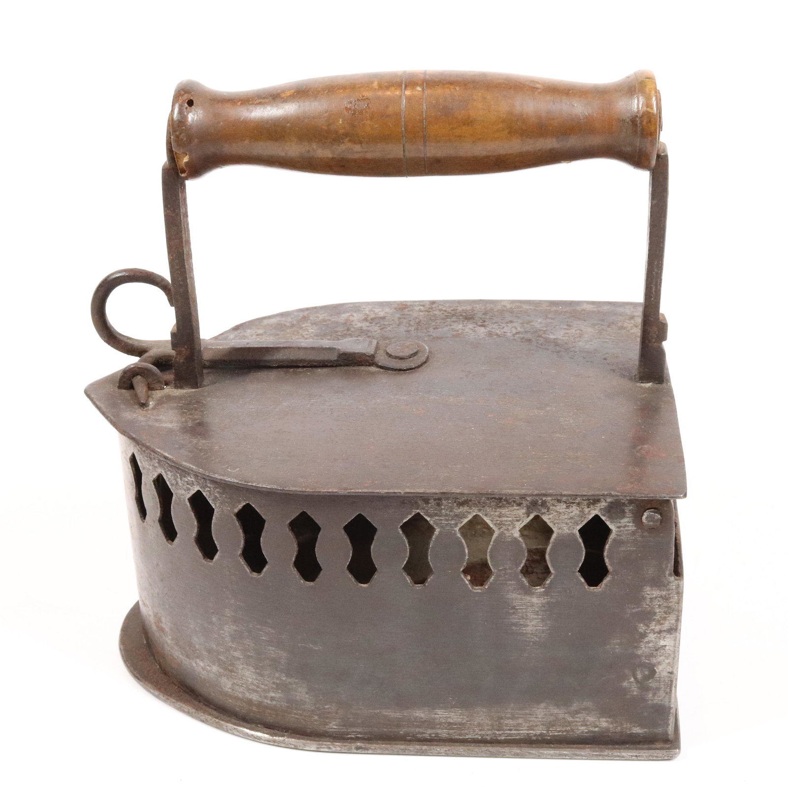 SM. ORNATE FRENCH CHARCOAL IRON (1 of 5)
