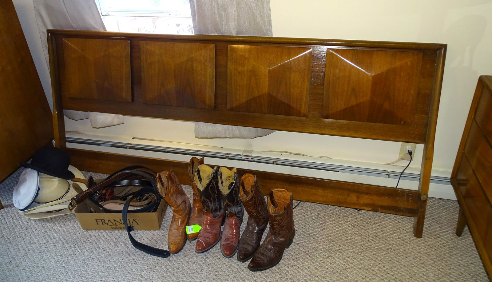 MID CENTURY MODERN KING SIZE HEADBOARD: CIRCA 1960'S / WALNUT 23 x 16 x 25 UPDATED 2023 Terms for Purchasing and Shipping of Auction Items. Please read carefully before bidding. All payments for purchases will be made through LiveAuctioneer
