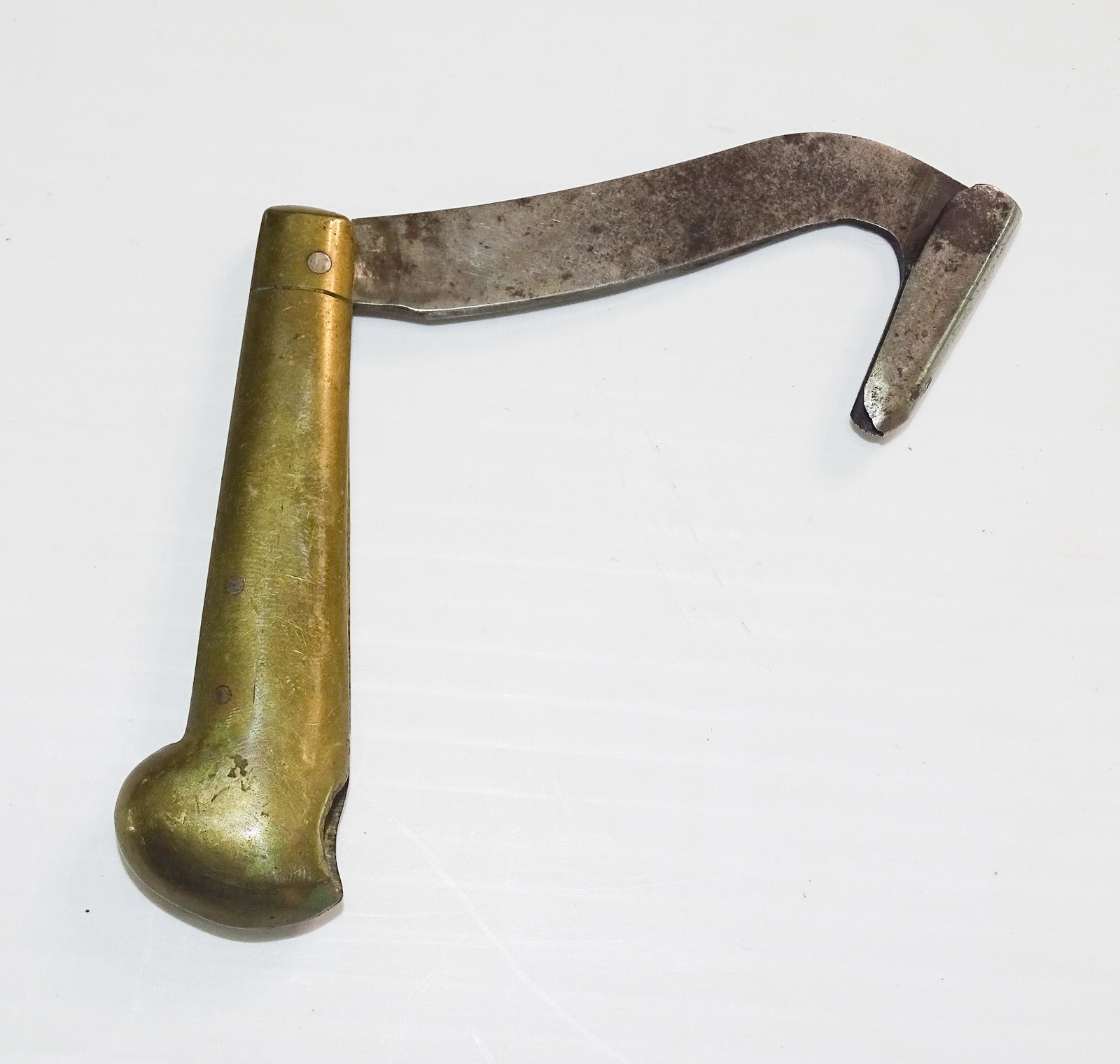 ANTIQUE TREE SCORING KNIFE: BRASS CASE FOLDING NEW YORK MALLET WORKS 3 1/4" UPDATED 2023 Terms for Purchasing and Shipping of Auction Items. Please read carefully before bidding. All payments for purchases will be made through L