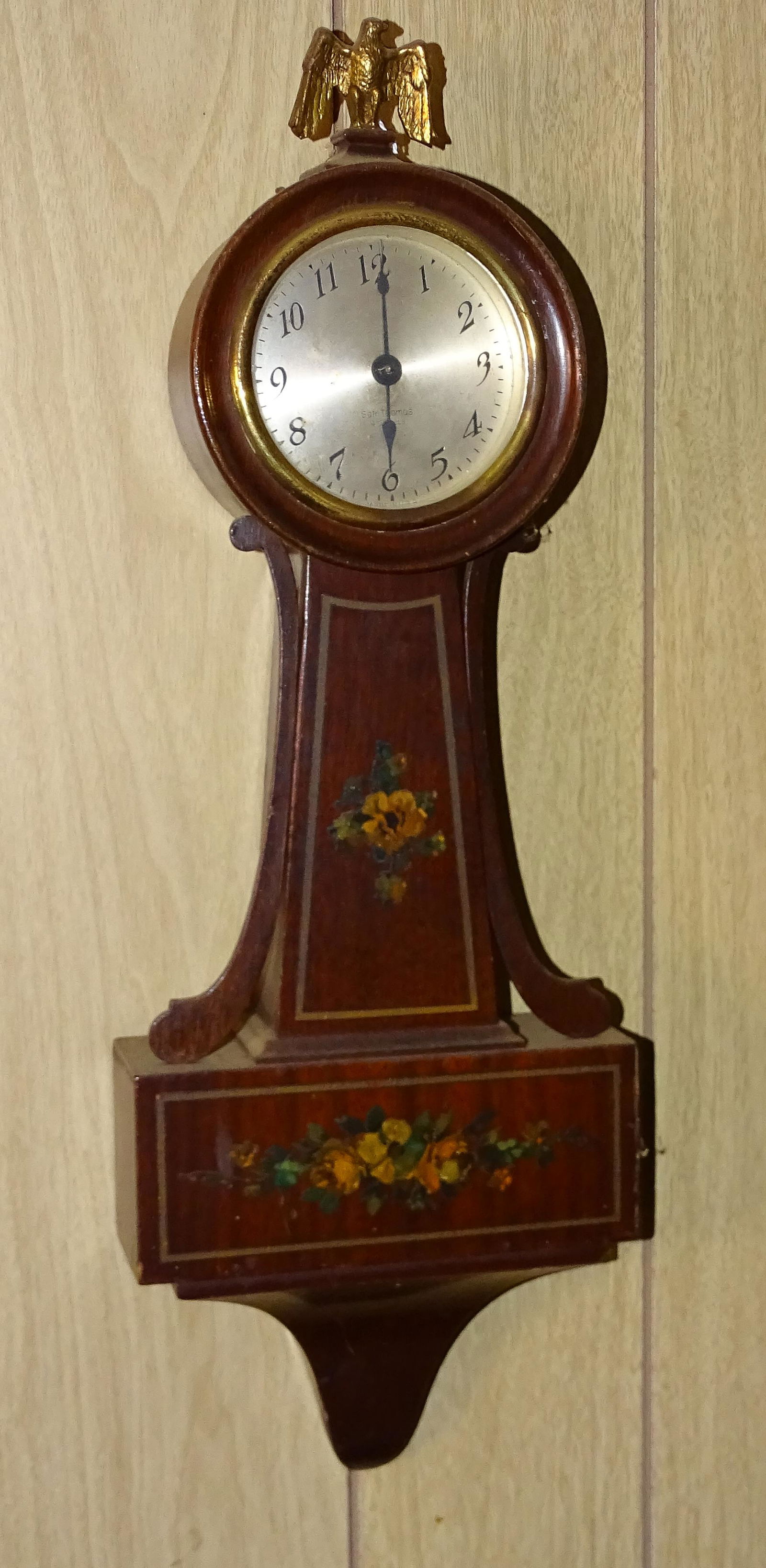 SETH THOMAS BANJO CLOCK: SMALL WALL CLOCK WITH EAGLE, KEY WIND, 18" UPDATED 2023 Terms for Purchasing and Shipping of Auction Items. Please read carefully before bidding. All payments for purchases will be made through LiveAu