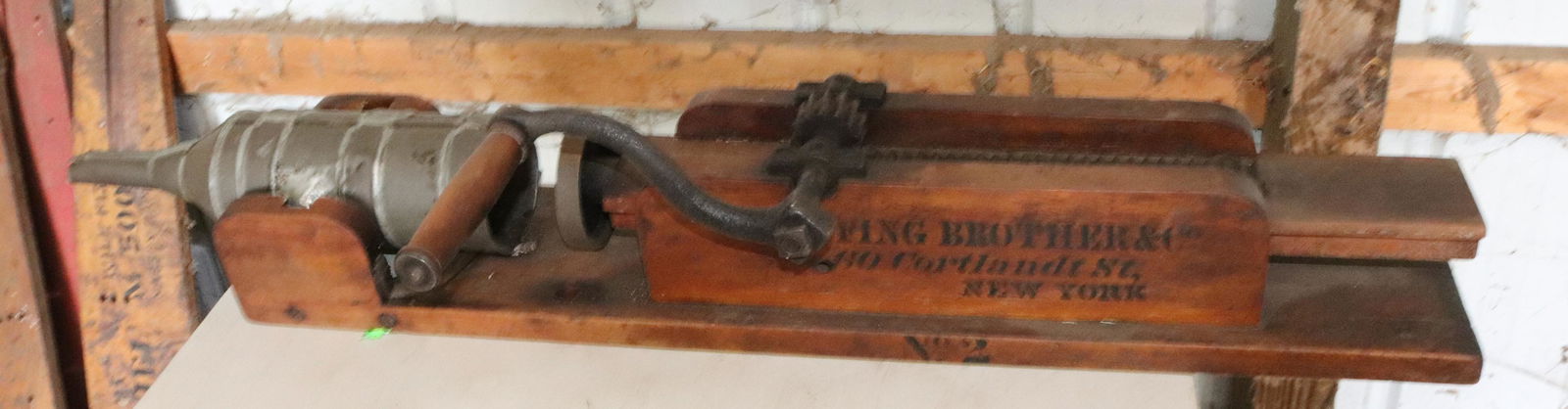 ANTIQUE WOODEN SAUSAGE STUFFER (1 of 3)