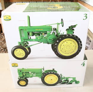 (2) JOHN DEERE TRACTOR MODELS: 1/16 SCALE. NEW IN BOX. 12 1/2" X 6 1/2". 11 1/2" X 7". Auction Terms for August 1, 2023 The Estate of John Yablonsky. This Sale is PICK-UP ONLY. Hartzellís Auction Gallery will offer Live