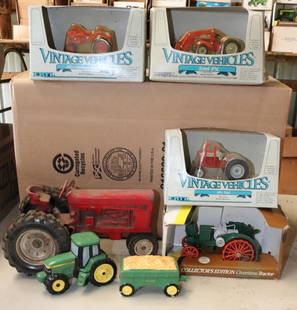 (6) MODEL TRACTORS: SMALL SIZE INCLUDING: FORD, ALLIS CHALMERS, JOHN DEERE AND MORE. FOUR ARE NEW IN BOX. TWO AS-FOUND Auction Terms for August 1, 2023 The Estate of John Yablonsky. This Sale is PICK-UP ONLY.