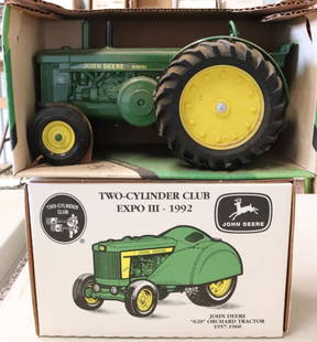 (2) JOHN DEERE TRACTOR MODELS: MODEL R AND MODEL 620. 1/16 SCALE NEW IN BOX. Auction Terms for August 1, 2023 The Estate of John Yablonsky. This Sale is PICK-UP ONLY. Hartzellís Auction Gallery will offer Live In-Person