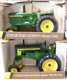 (2) JOHN DEERE TRACTOR MODELS: JD 1960 MODEL 3010 AND JD 1957 MODEL 720 HIGH CROP. NEW IN BOX. Auction Terms for August 1, 2023 The Estate of John Yablonsky. This Sale is PICK-UP ONLY. Hartzellís Auction Gallery will