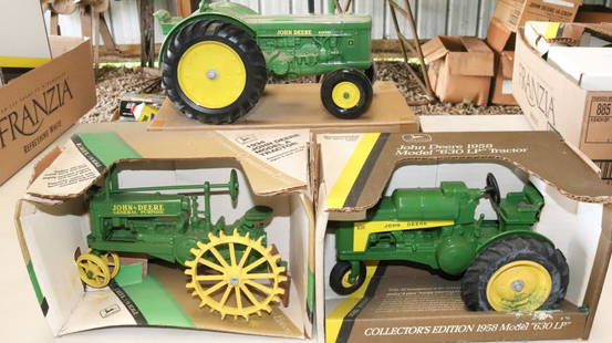 (3) JOHN DEERE TRACTOR MODELS: 1958 630LP, 1934 MODEL A AND MODEL R TRACTOR. Auction Terms for August 1, 2023 The Estate of John Yablonsky. This Sale is PICK-UP ONLY. Hartzellís Auction Gallery will offer Live In-Person