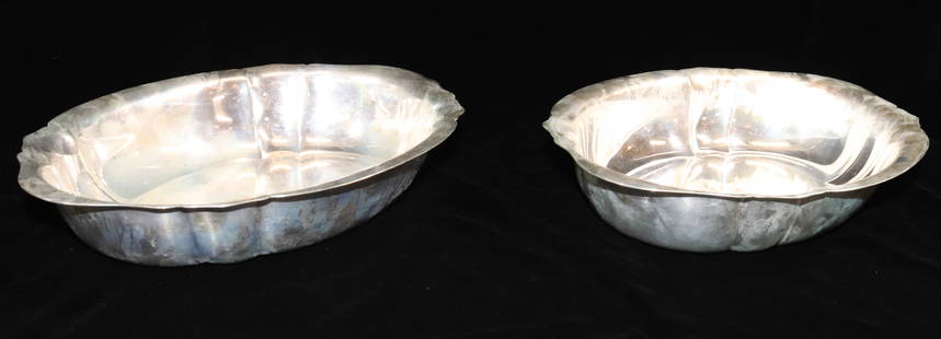 (2) GORHAM STERLING BOWLS: MRKD. STERLING 40616. ENGRAVED ON BOTTOM "GRUSKIN, NOV. 6, 1955" 2" X 11" L. 34.3 OZT. PLEASE READ CAREFULLY - Terms for Purchasing and Shipping of Auction Items. Please read carefully before bidding.