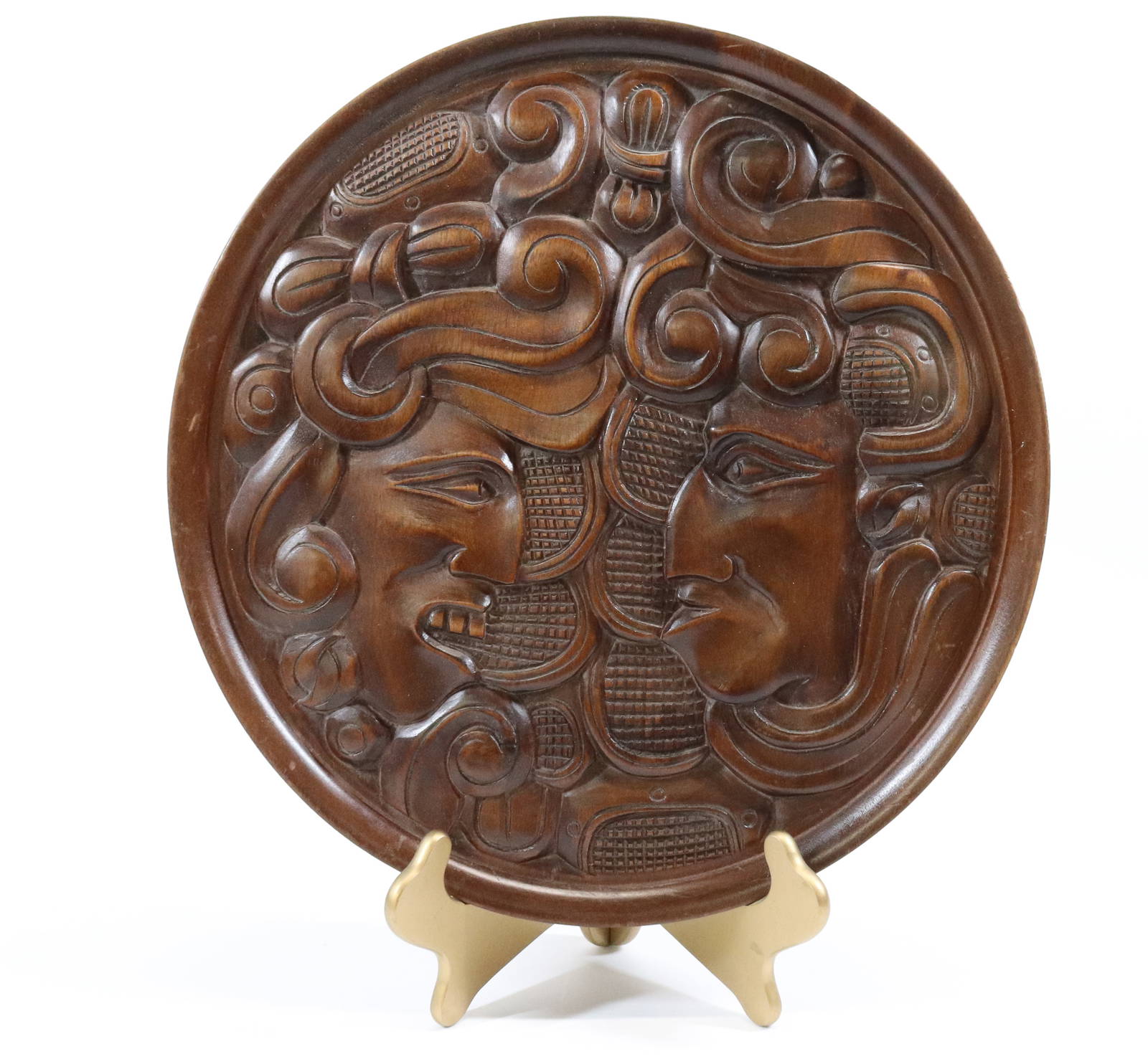 Carved Wooden Wall Plaque Auction