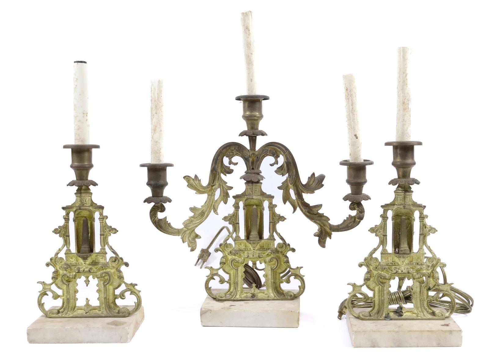 UNUSUAL (3) PIECE GARNITURE SET (1 of 2)