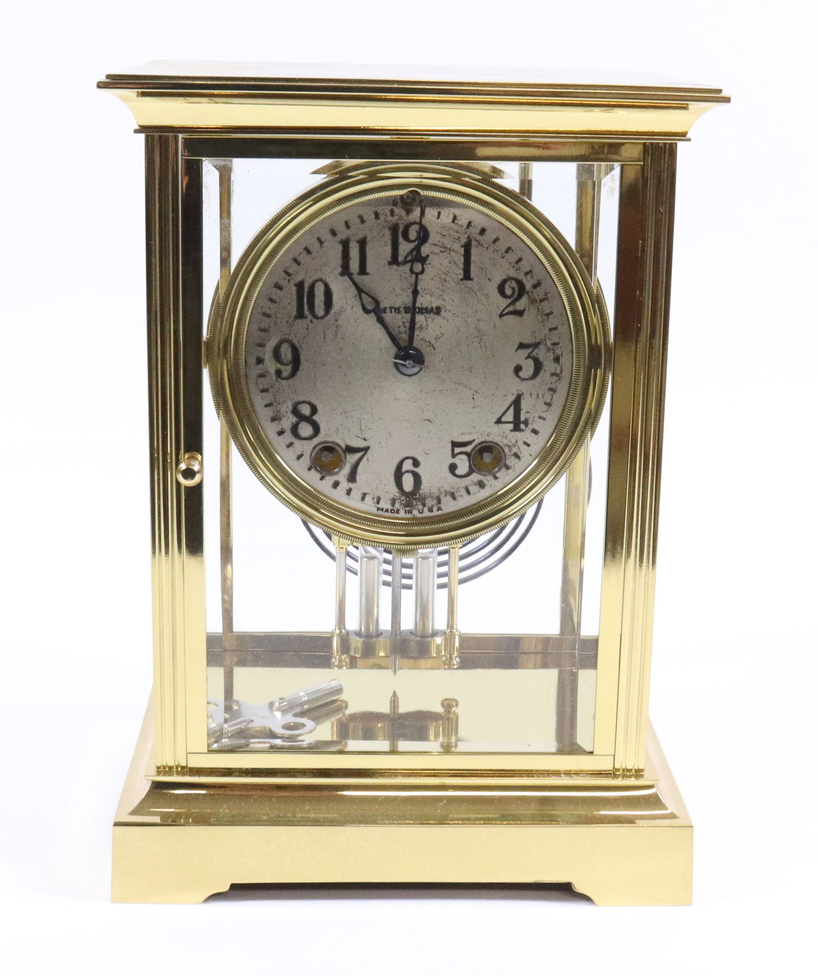SETH THOMAS CRYSTAL REGULATOR MANTEL CLOCK (1 of 5)