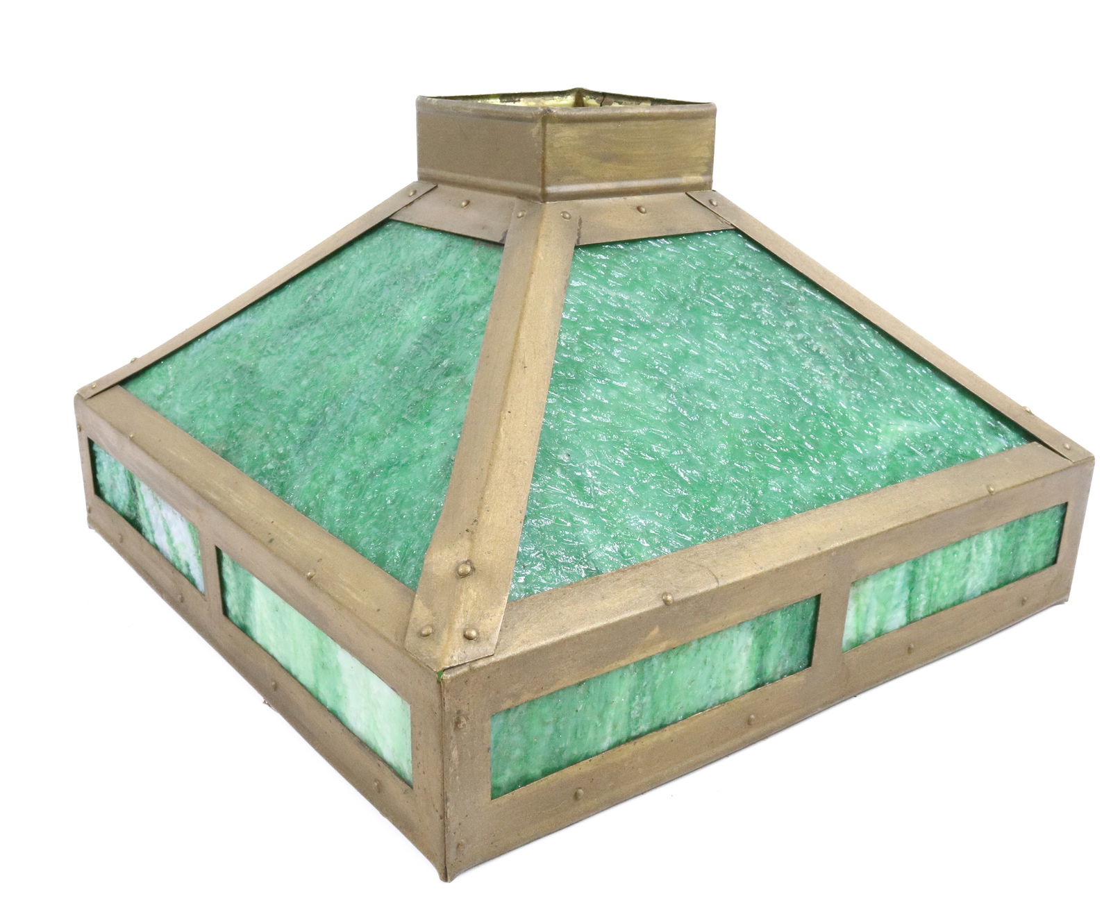 GREEN SLAG GLASS LIGHT SHADE (1 of 5)