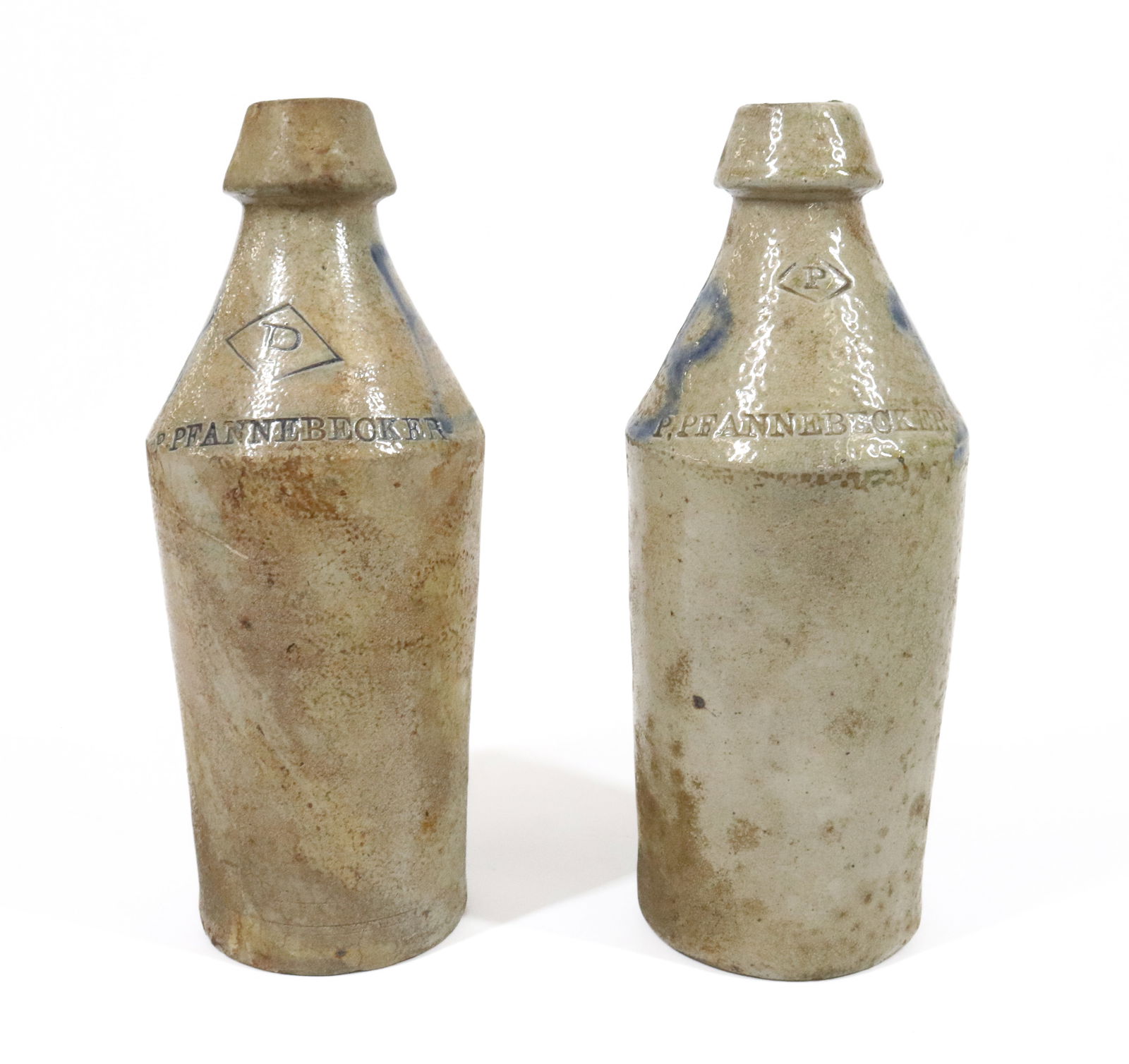 (2) P. PFANNEBECKER STONEWARE BOTTLES (1 of 5)