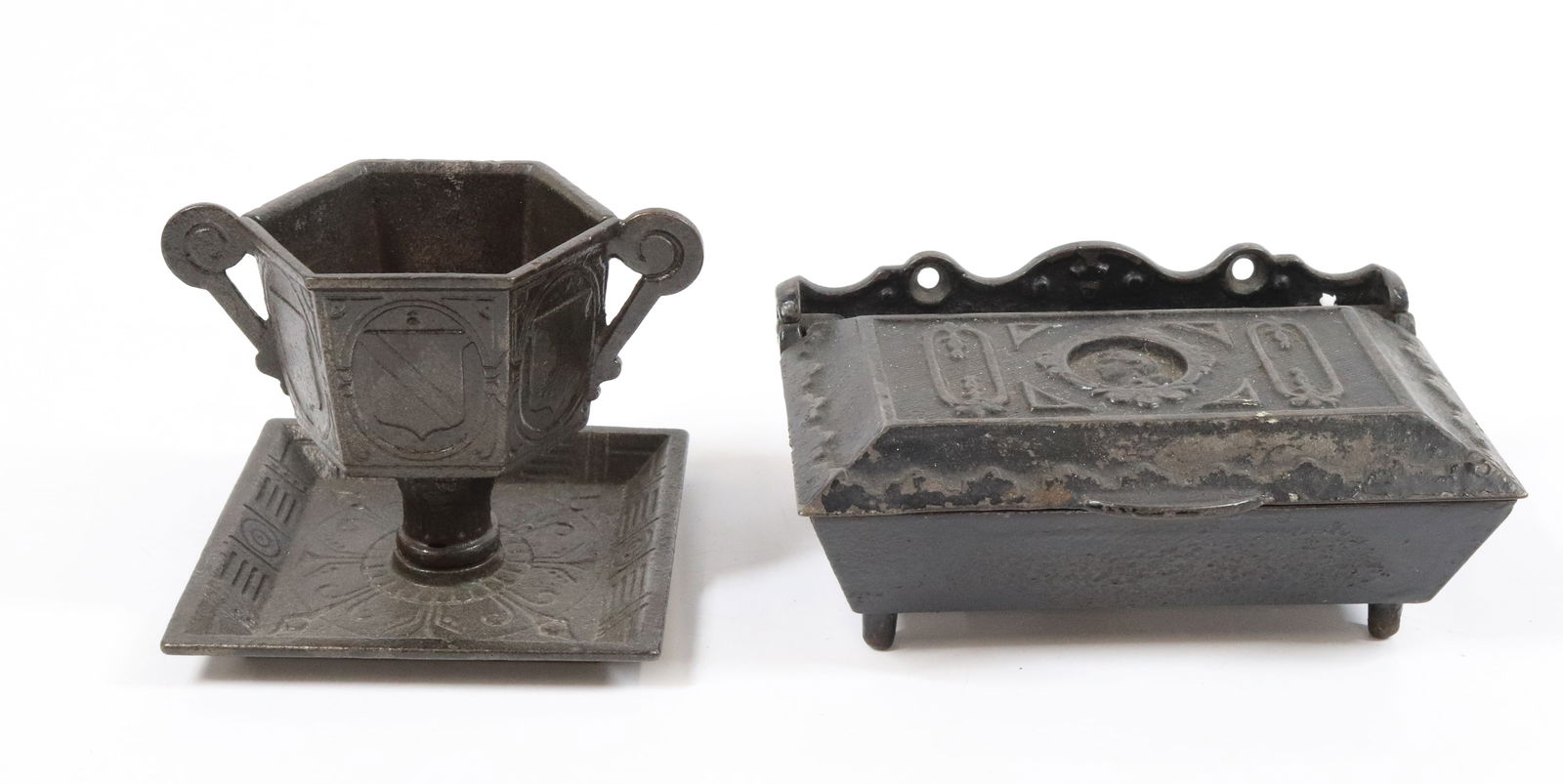 (2) CAST IRON MATCH HOLDERS (1 of 3)