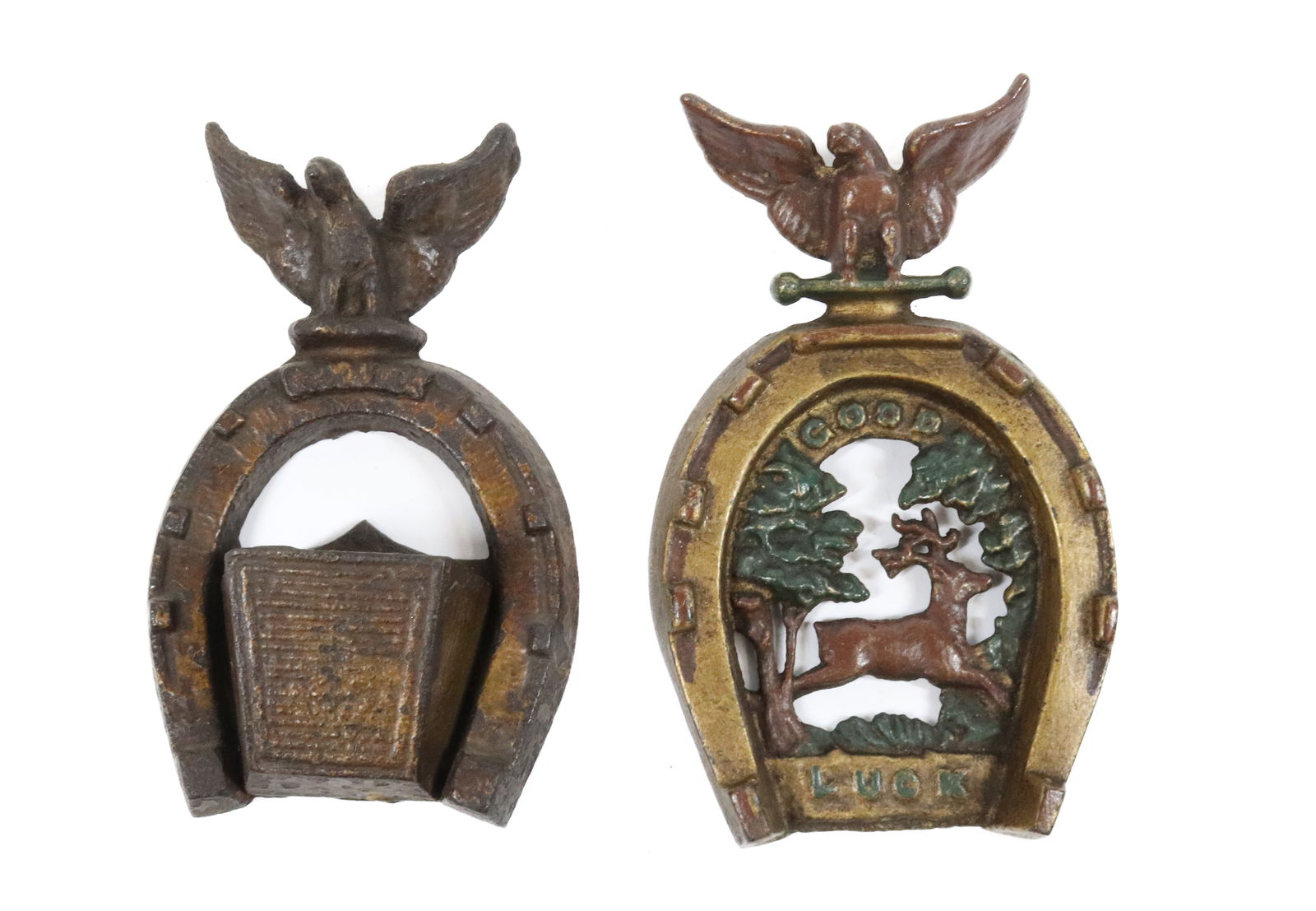 CAST IRON MATCH HOLDER AND WALL PLAQUE (1 of 2)