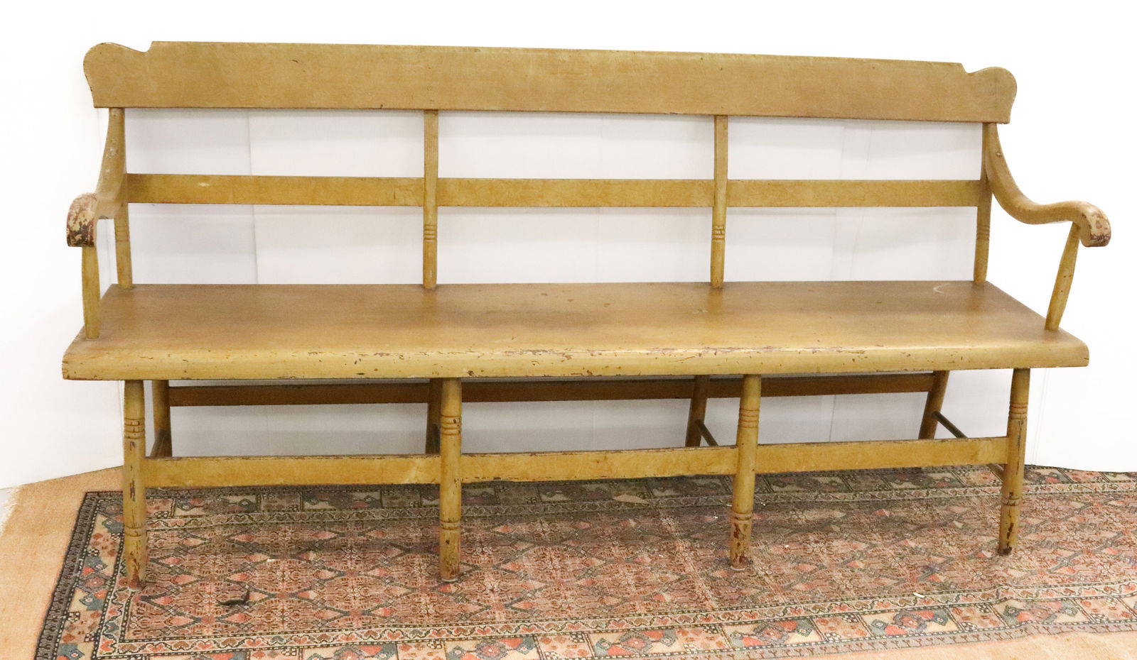 PAINTED COUNTRY DEACONS BENCH (1 of 6)