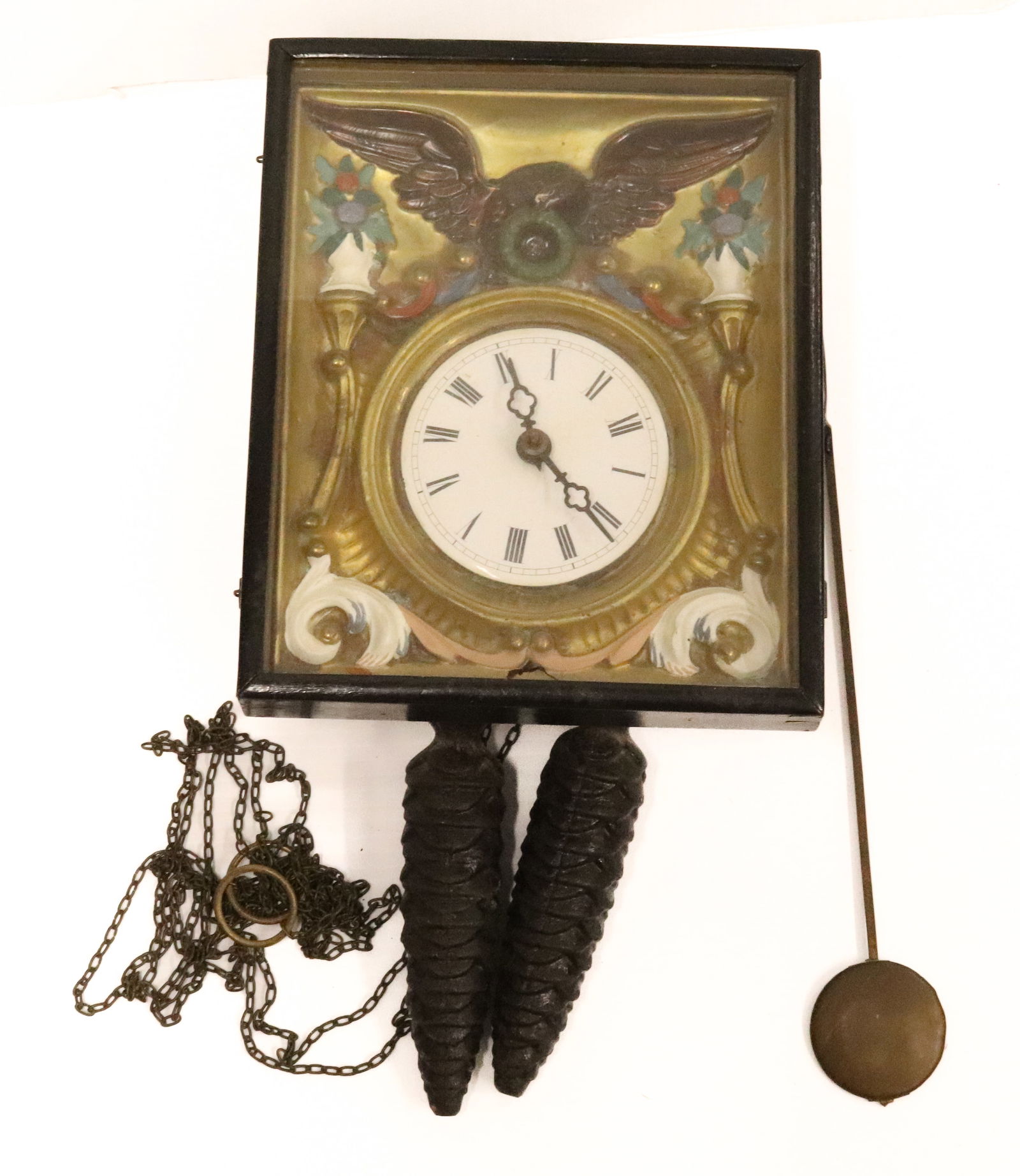ANTIQUE WALL CLOCK WITH EAGLE (1 of 2)