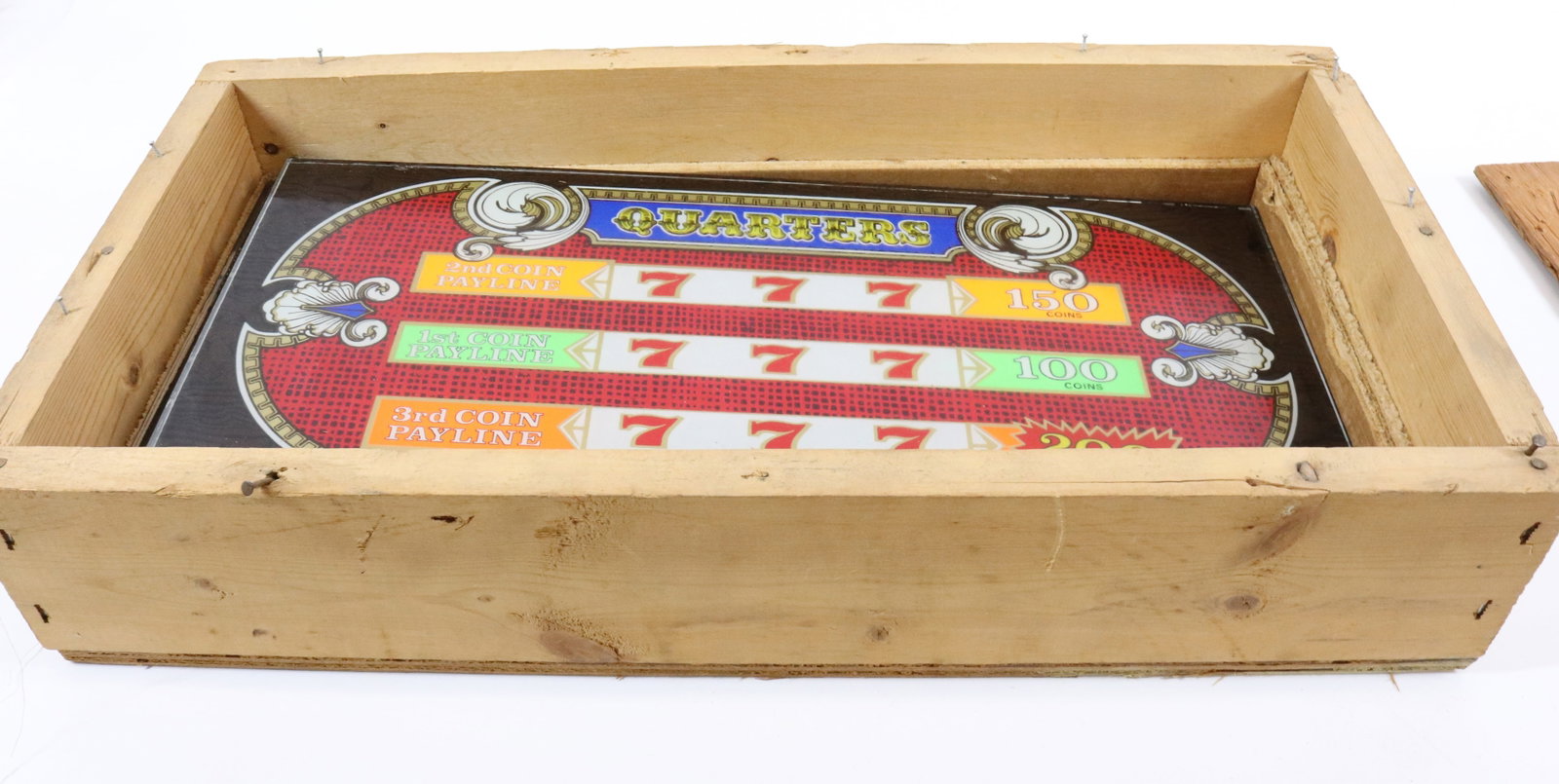 (5) GLASS SLOT MATCHINE PANELS: 7 3/4" X 17 1/2". IN WOODEN CRATE. -PLEASE READ CAREFULLY - Terms for Purchasing and Shipping of Auction Items. Please read carefully before bidding. All payments for purchases will be made through Li