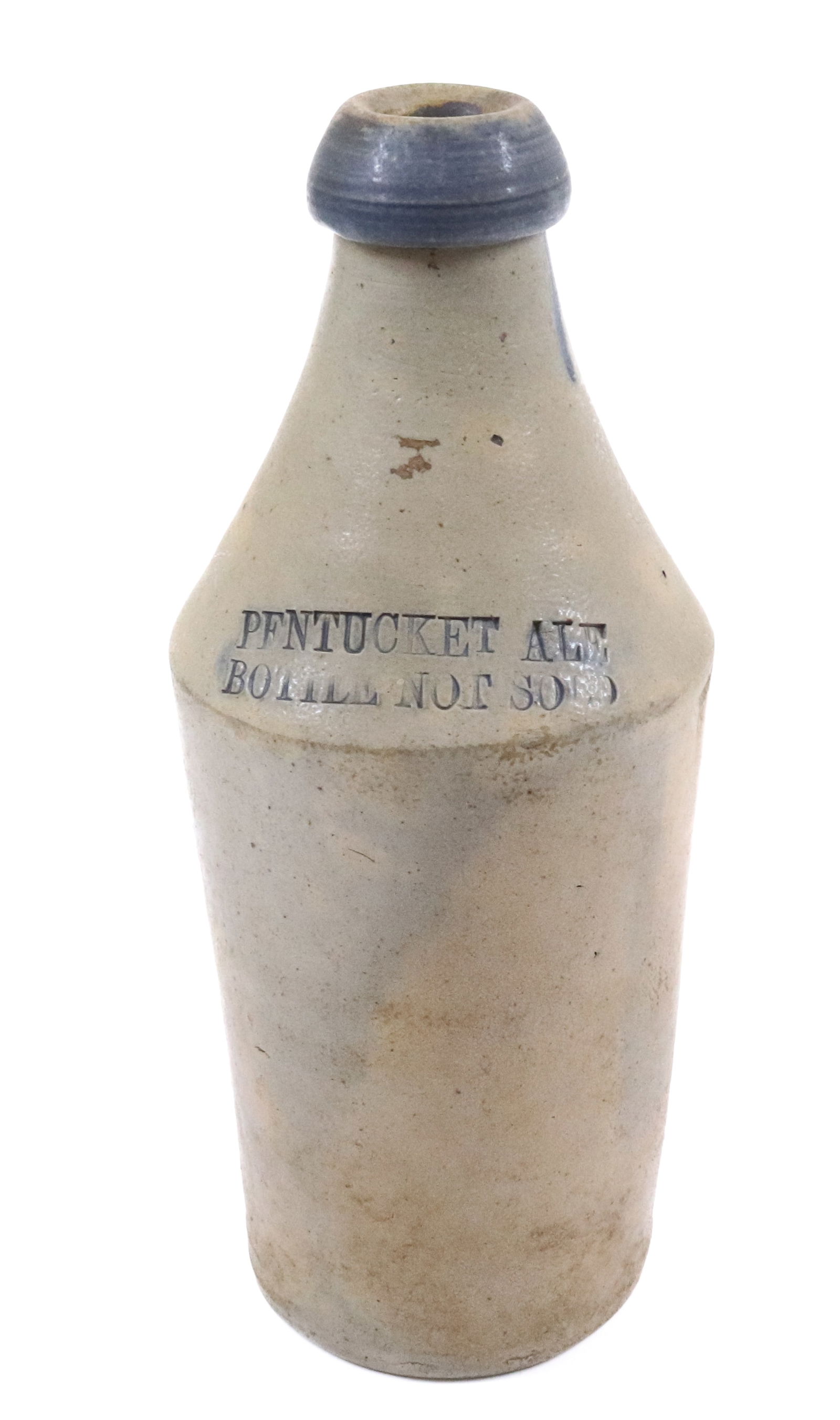 BLUE DECORATED STONEWARE BOTTLE  (1 of 5)
