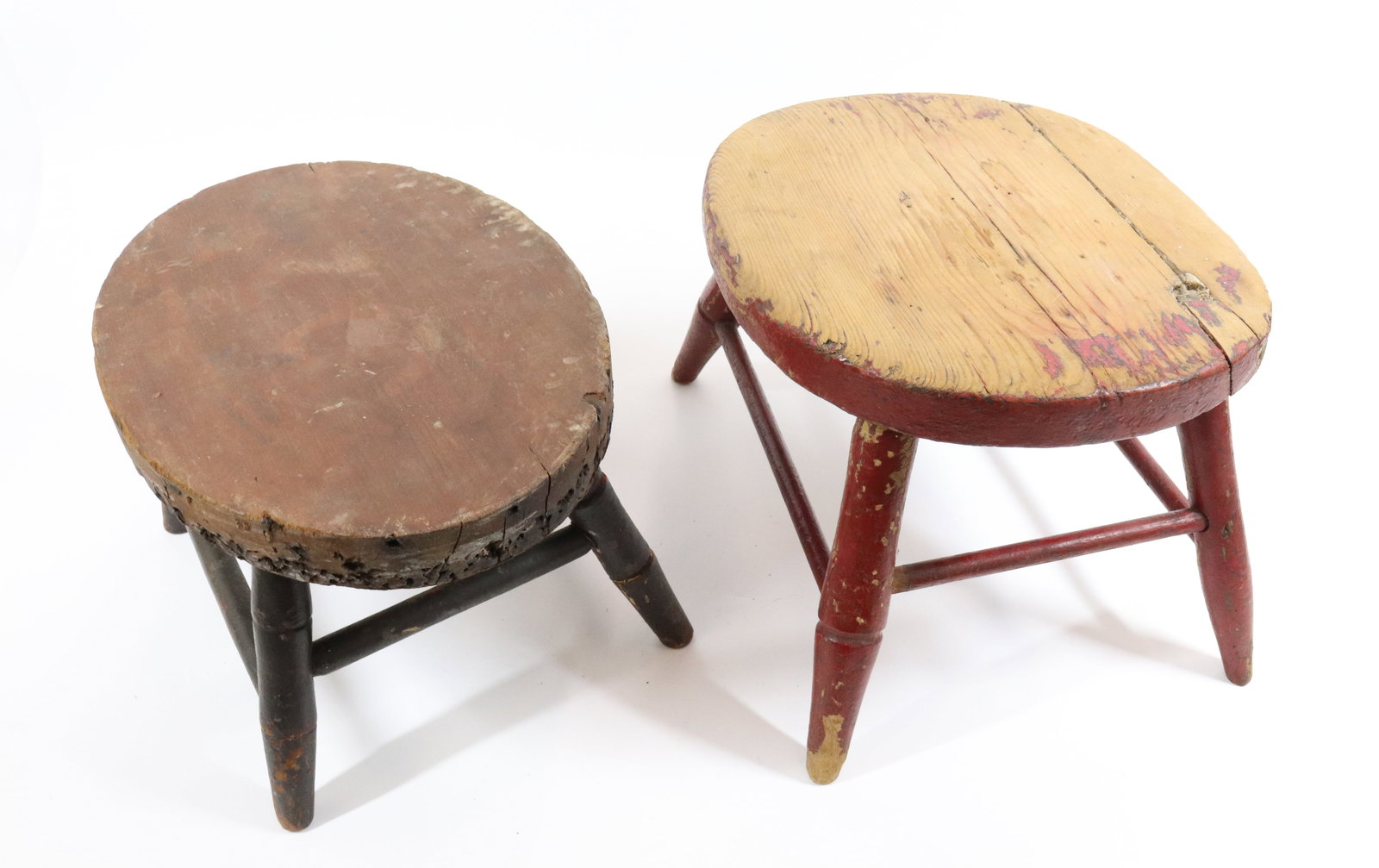 (2) PAINTED WOODEN FOOTSTOOLS (1 of 4)