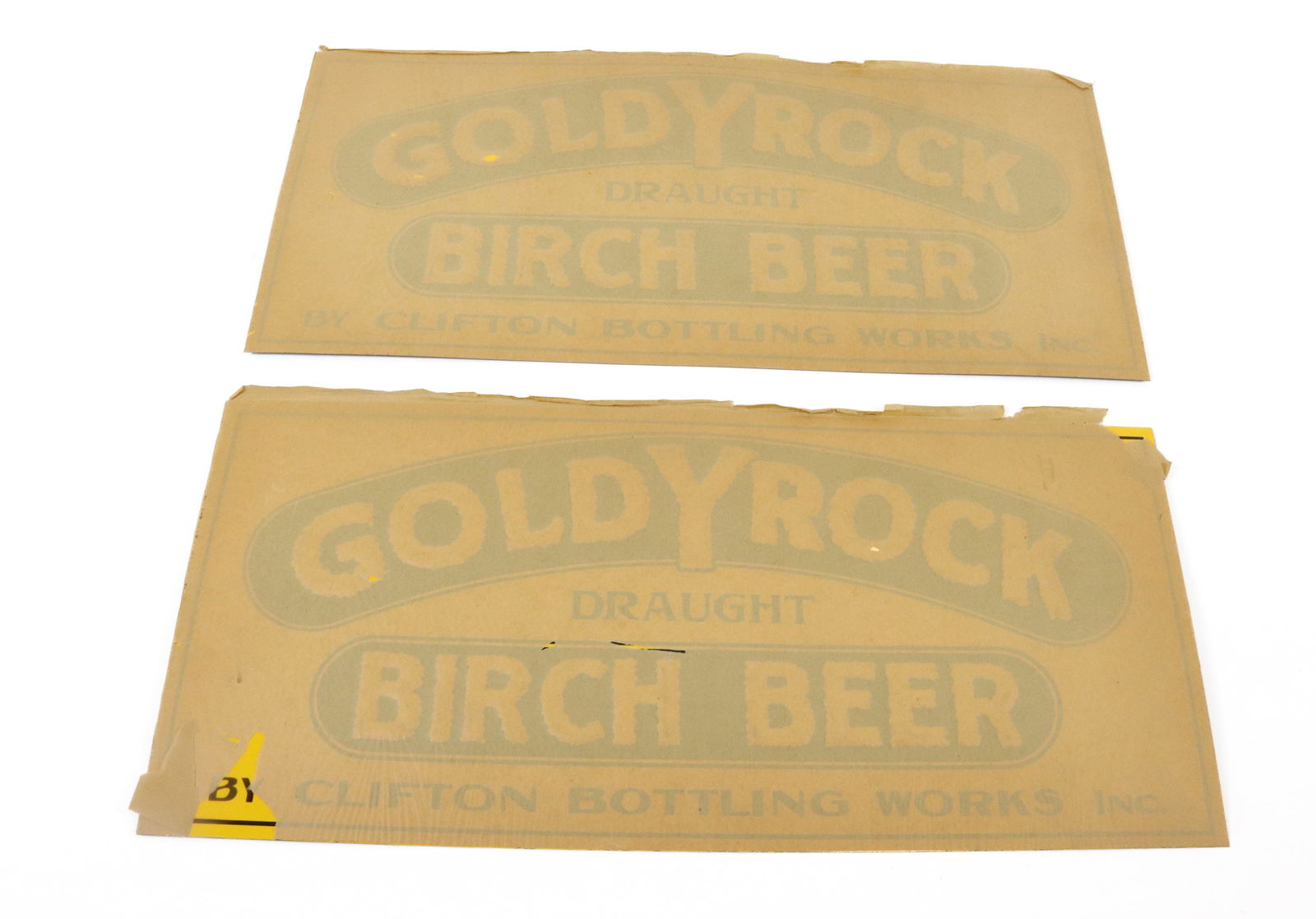 (2) ADV. GOLDYROCK BIRCH BEER ADVERTISING SIGNS  (1 of 4)