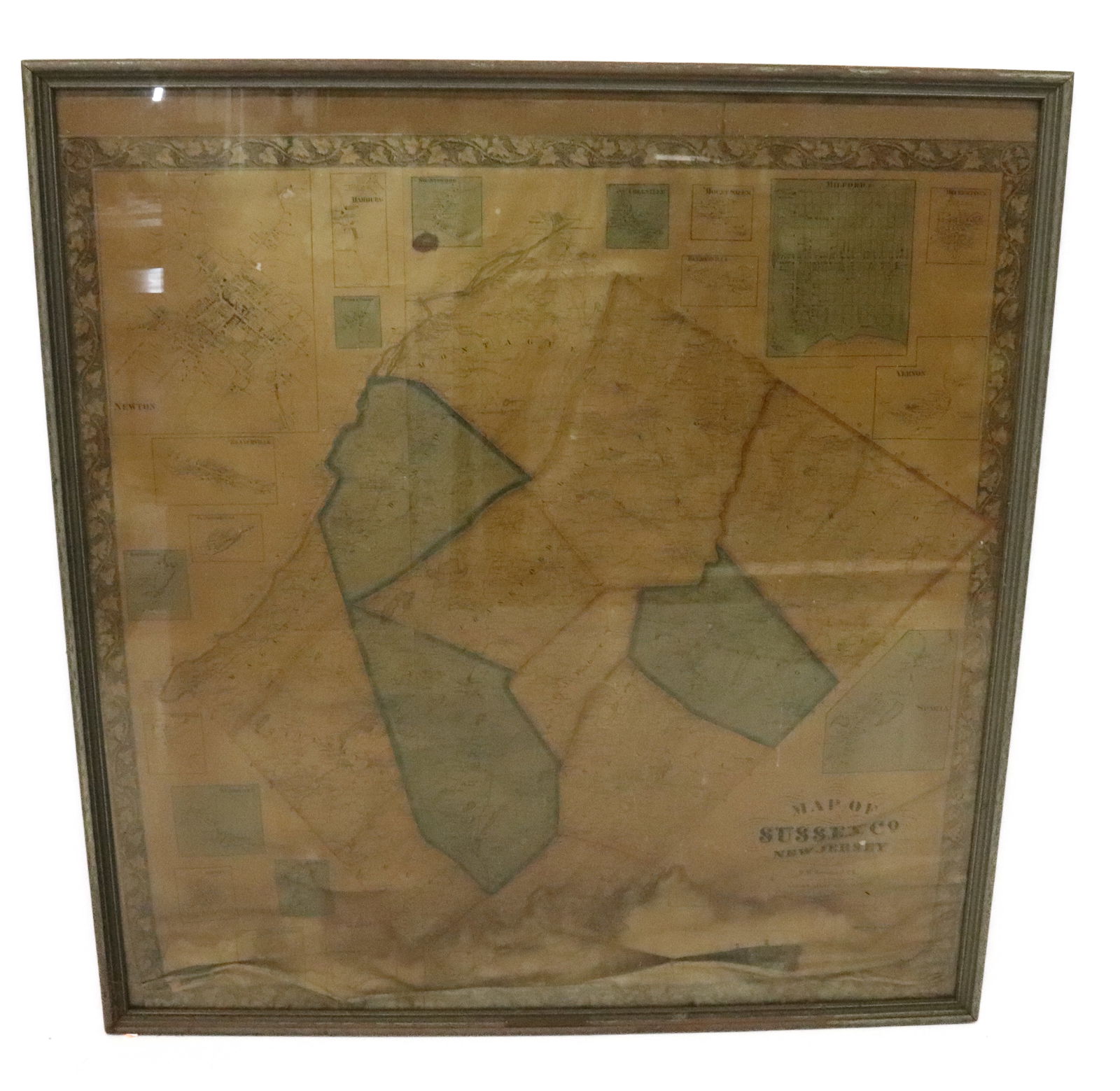 FRAMED MAP OF SUSSEX CO. NEW JERSEY (1 of 5)