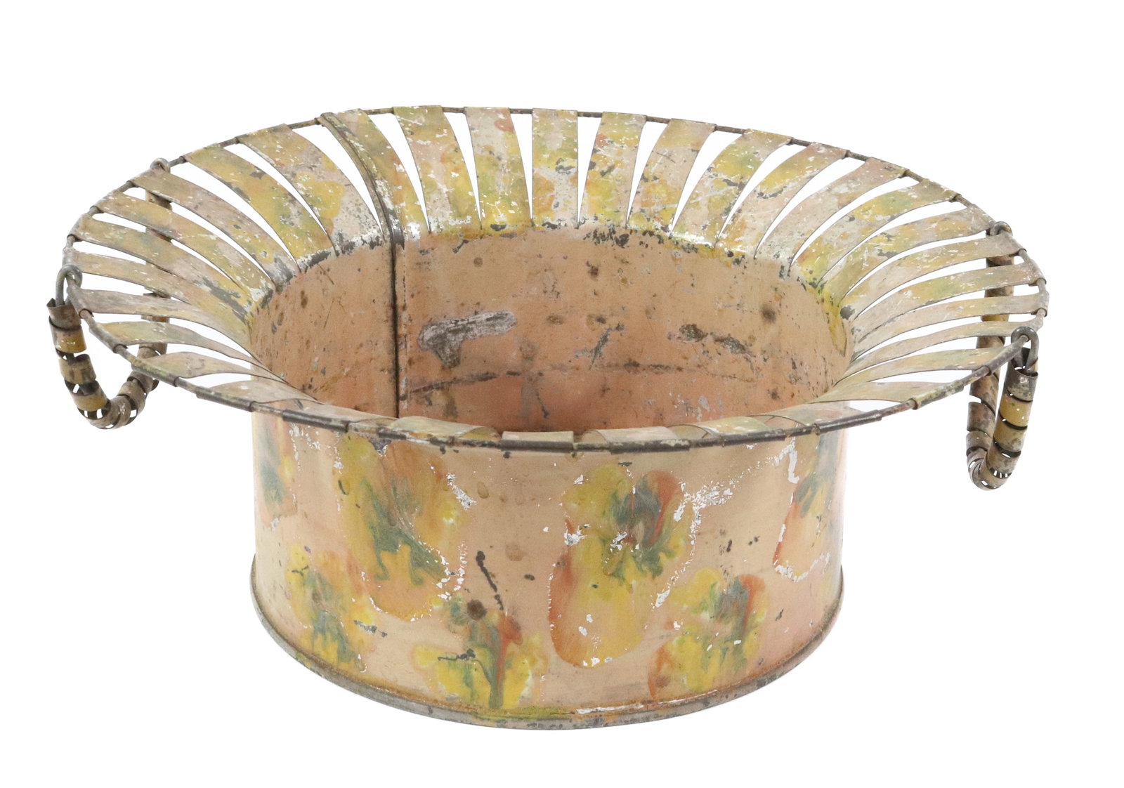 PAINT DECORATED TIN BASKET (1 of 5)