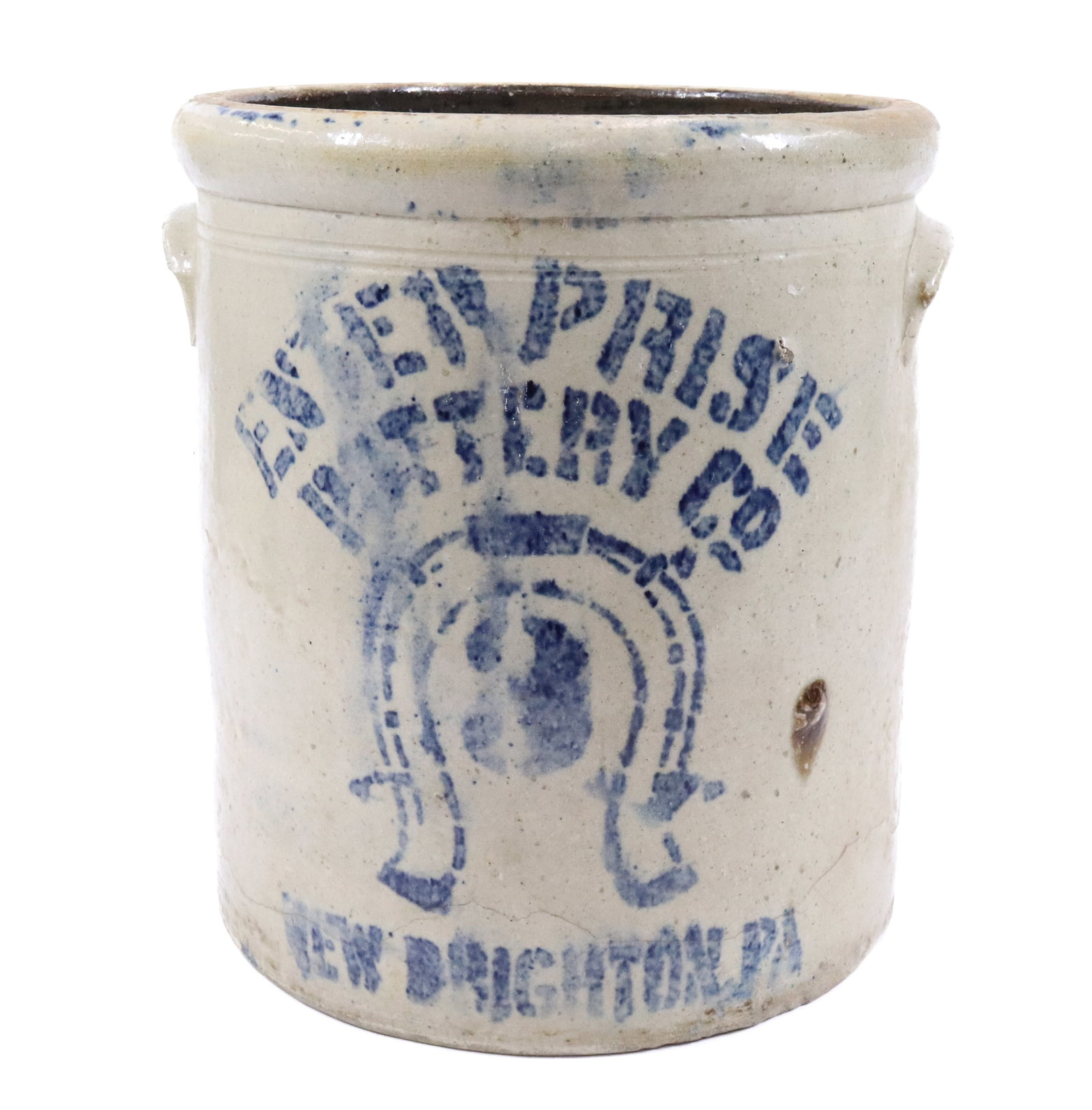 BLUE DECORATED STENCIL CROCK (1 of 7)