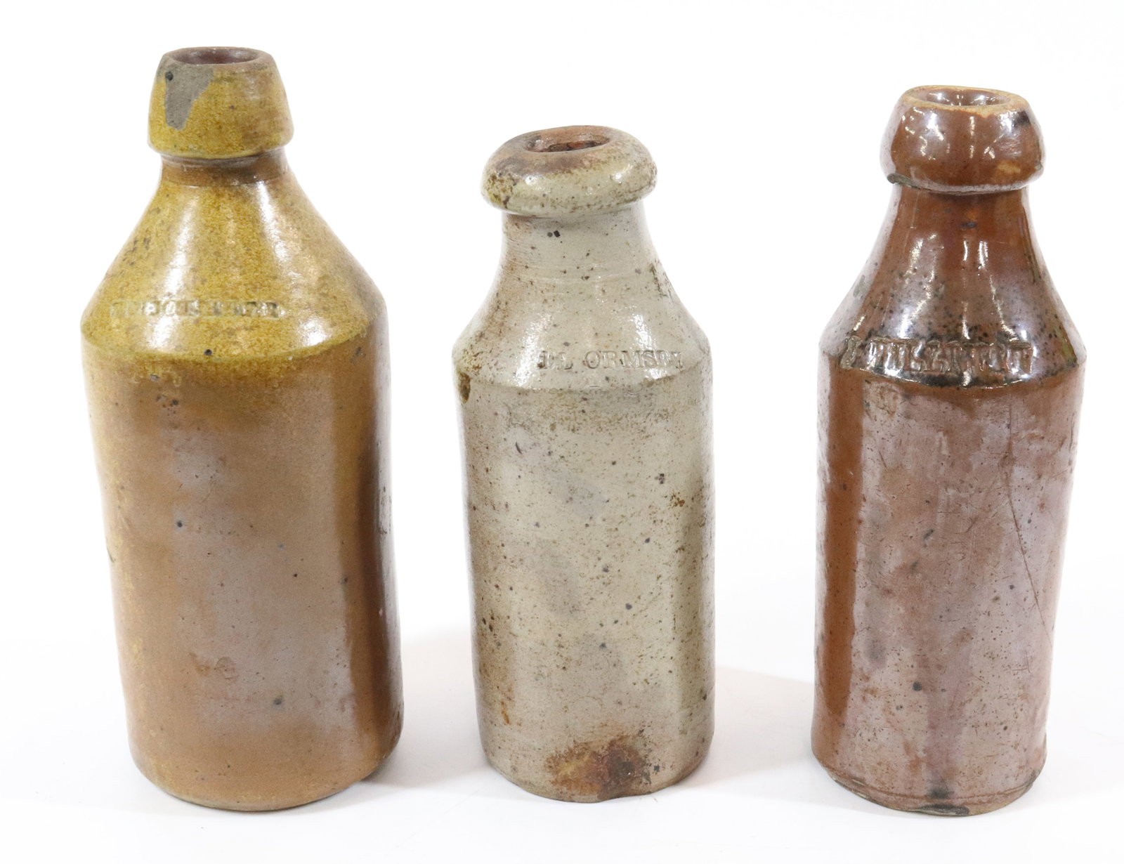 (3) STONEWARE ADVERTISING BOTTLES (1 of 8)